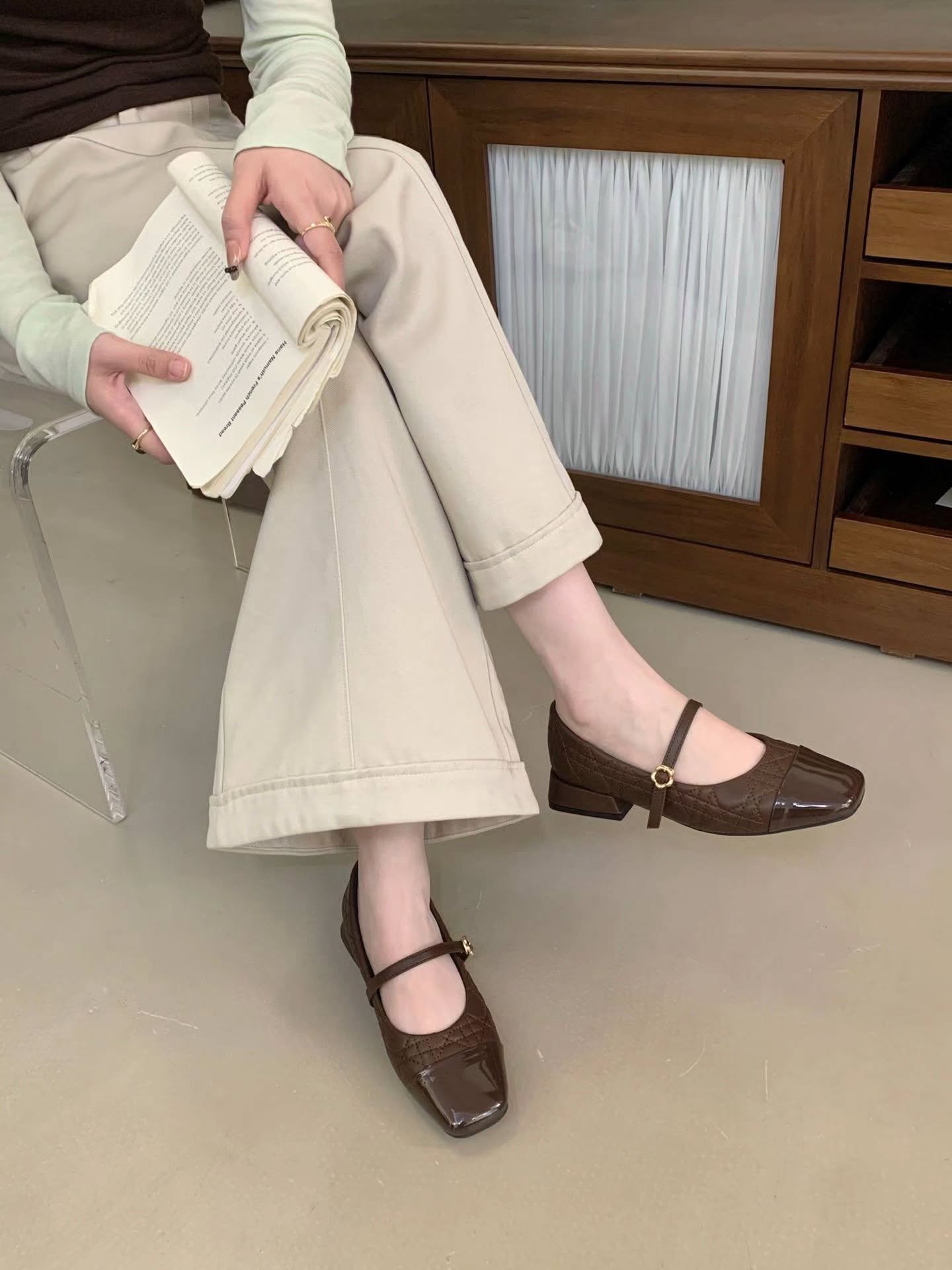 103 漆皮拼接玛丽珍单鞋 🇨🇳