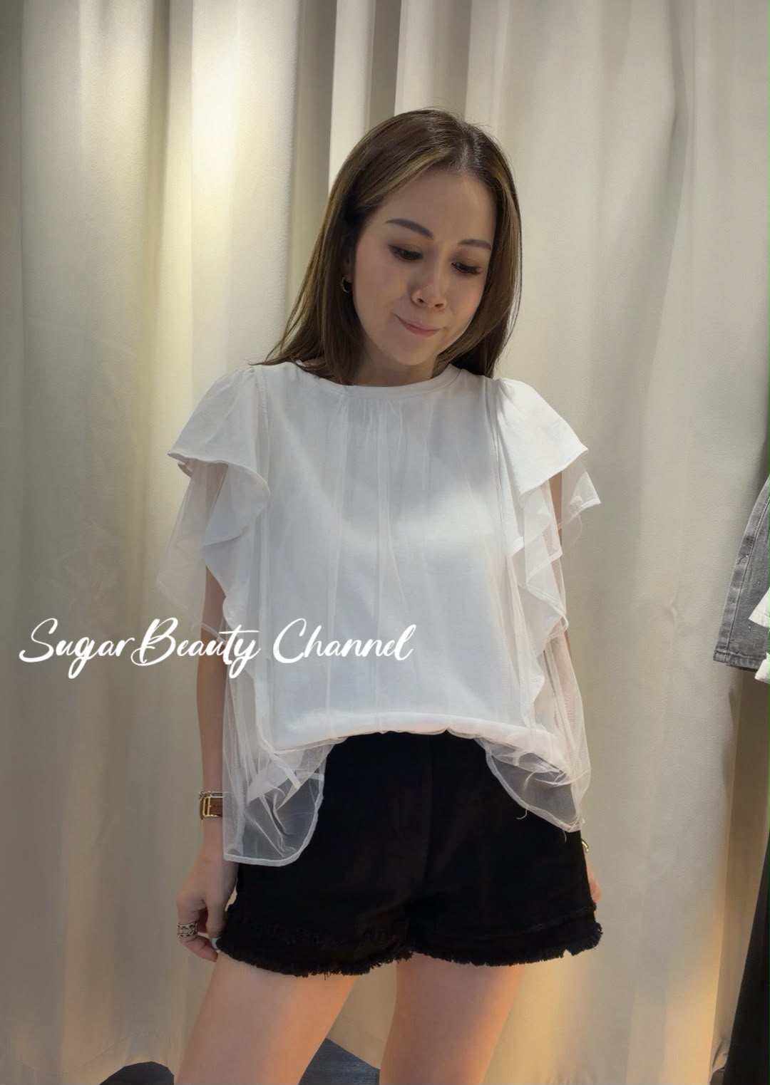 高質網紗ruffles Top