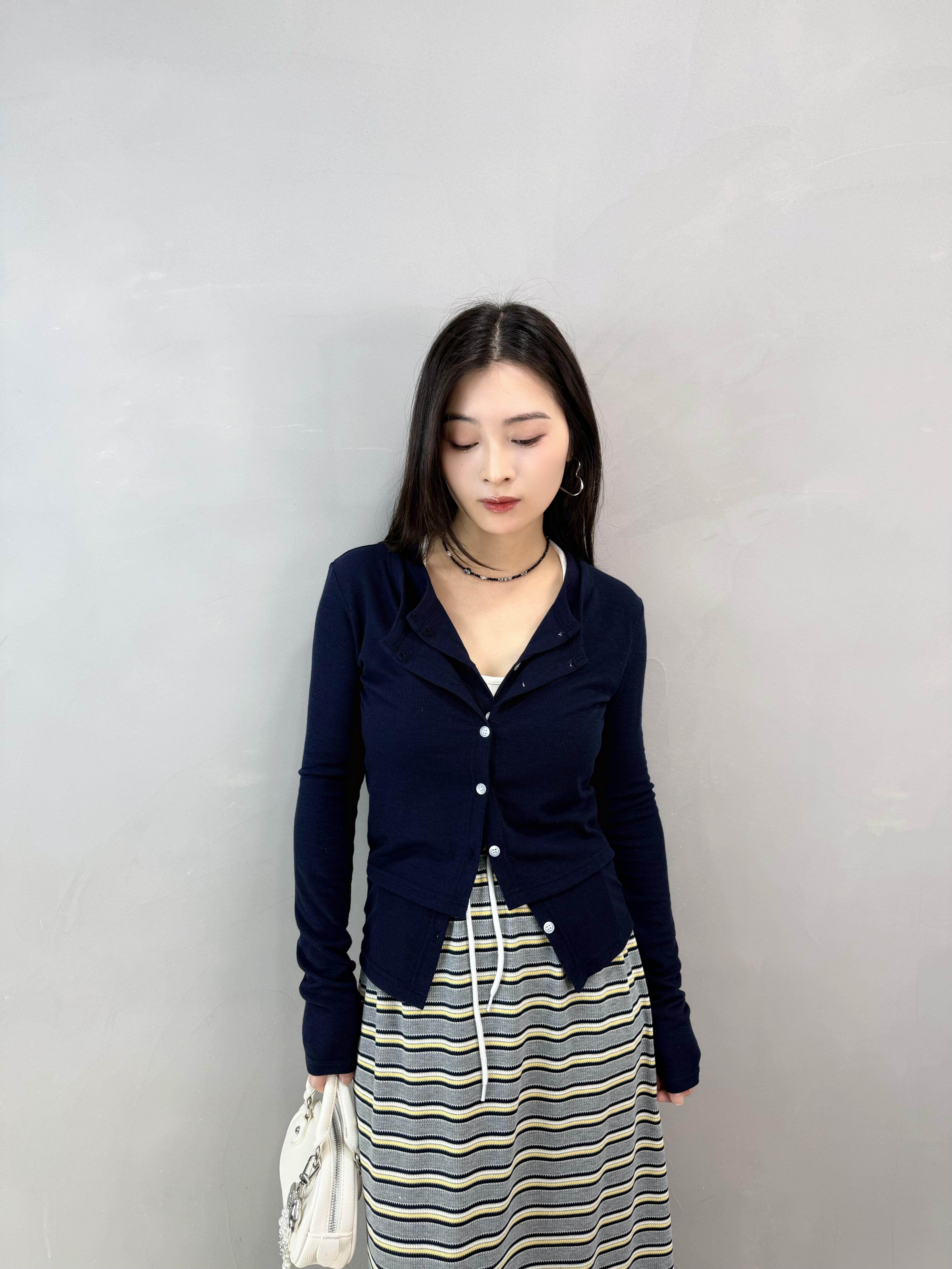 J65 假兩件扣鈕外套