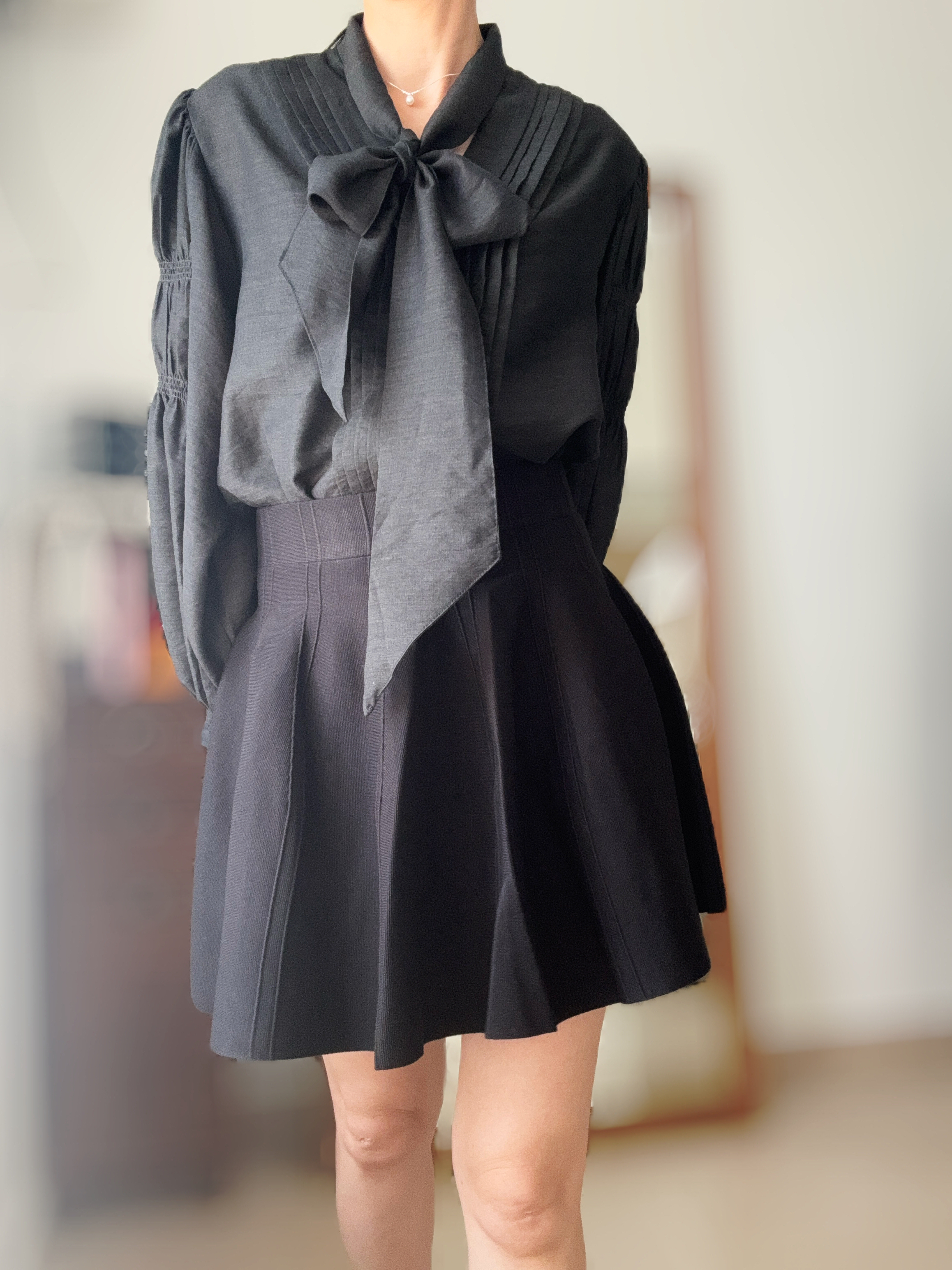 AMORA elegant tie blouse