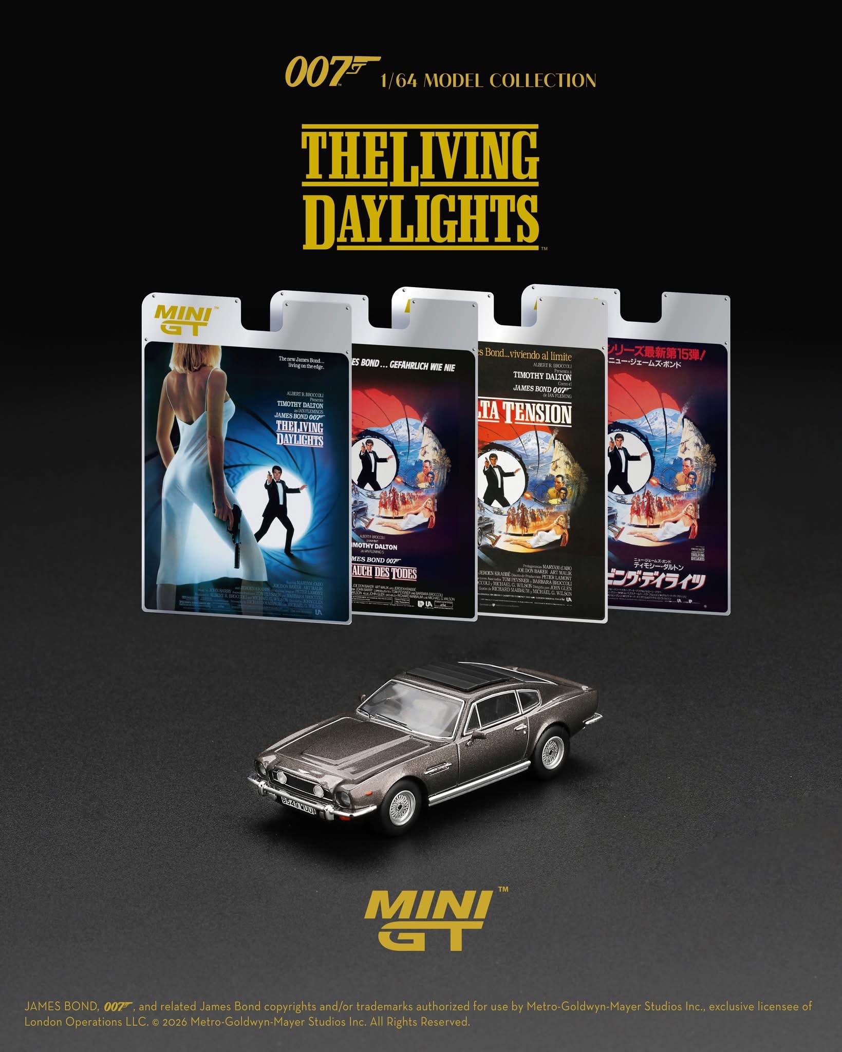 (預訂 Pre Order) Mini GT  ( MGT00916-007E ) Aston Martin V8 Vantage "The Living Daylights" Weapons Off / English Blister Packaging