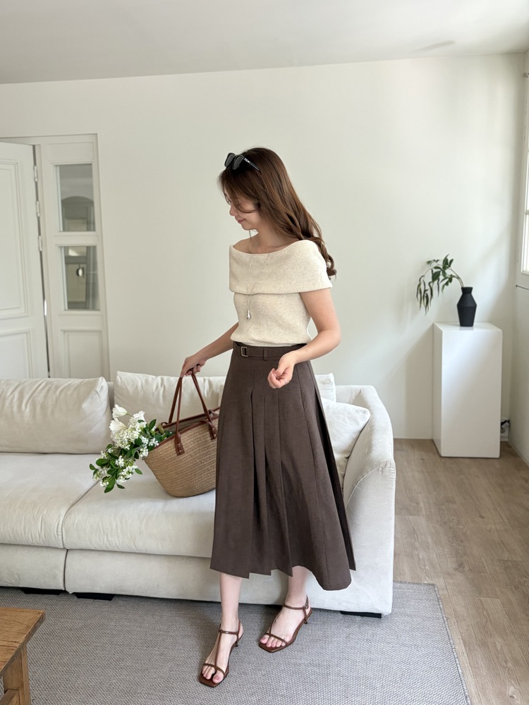 Linen Off Shoulder Top (Oat)