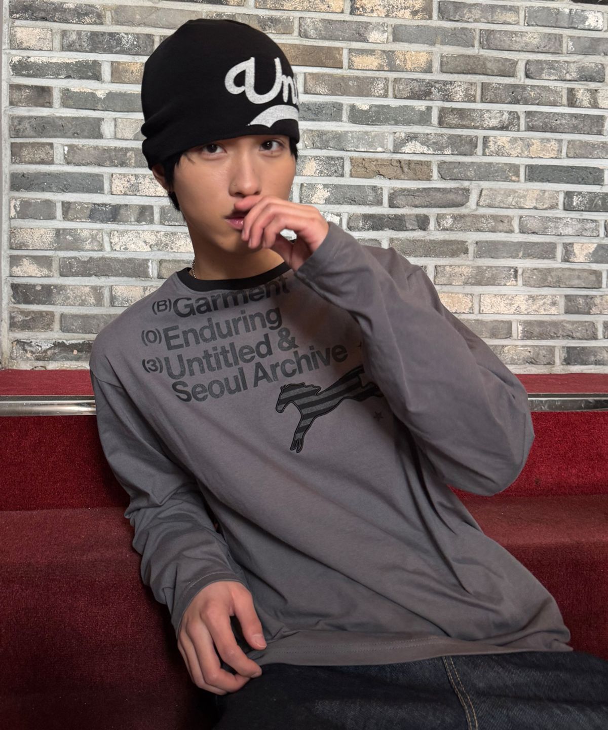 🇰🇷訂購｜UNTITLED 26SS｜Striped Applique Unicorn Long Sleeve 2色 