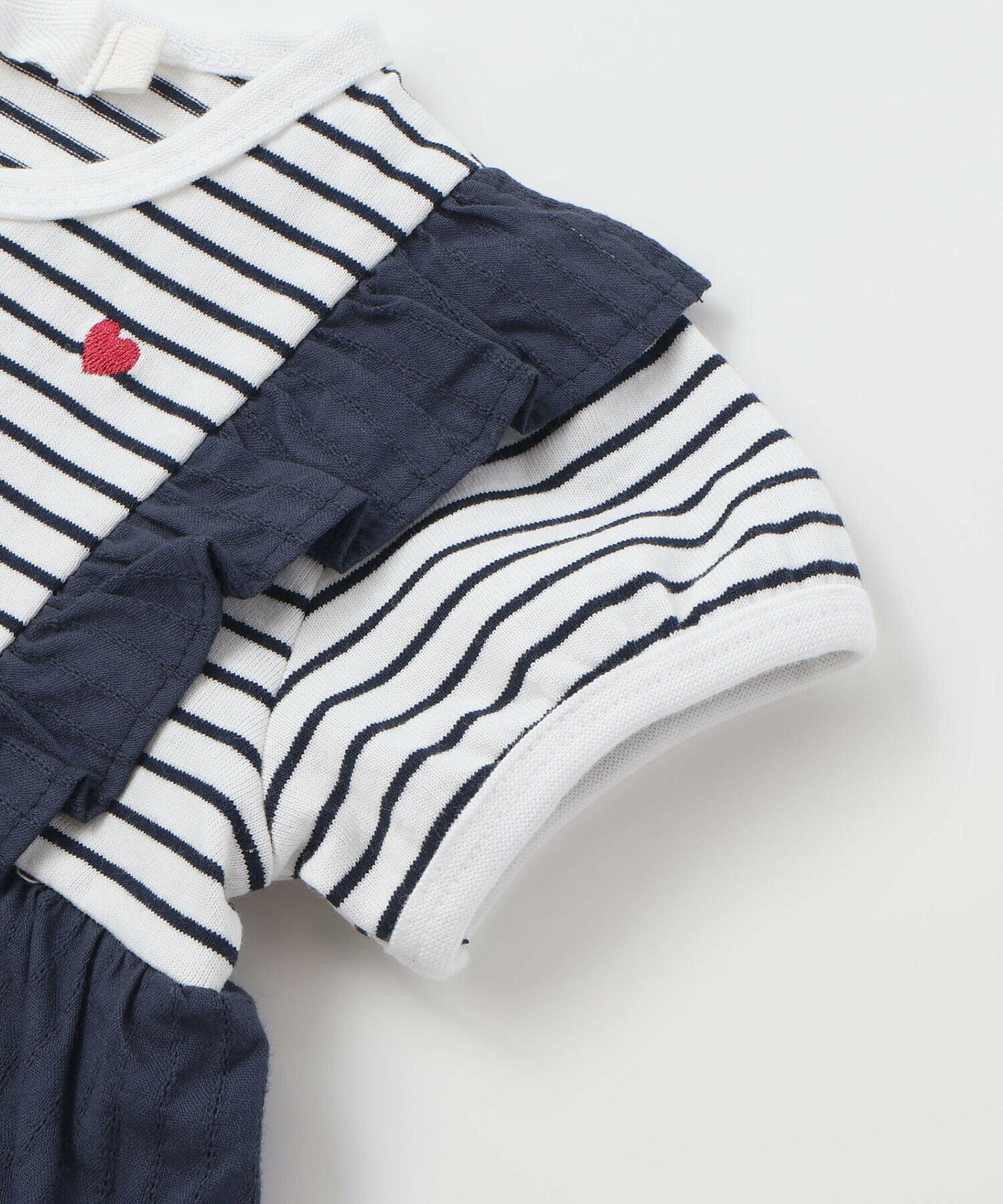 🇯🇵預訂 日本直送🇯🇵Slap Slip Baby兩色海洋風刺繡荷葉邊吊帶短袖包屁裙