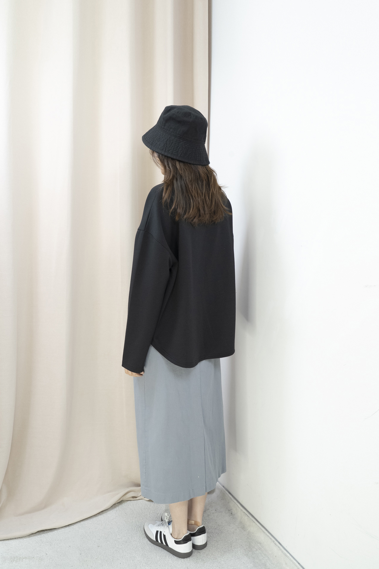 新色！棉質直筒全橡筋腰半身裙（3色）