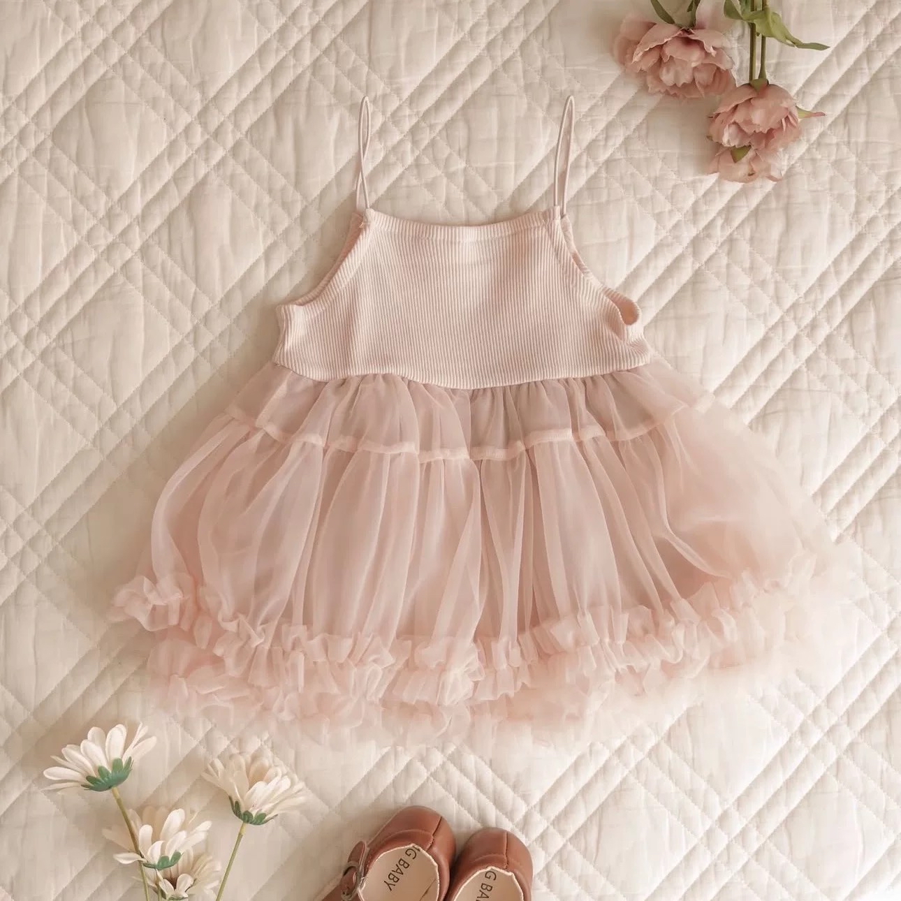 A0040 粉色吊帶紗裙