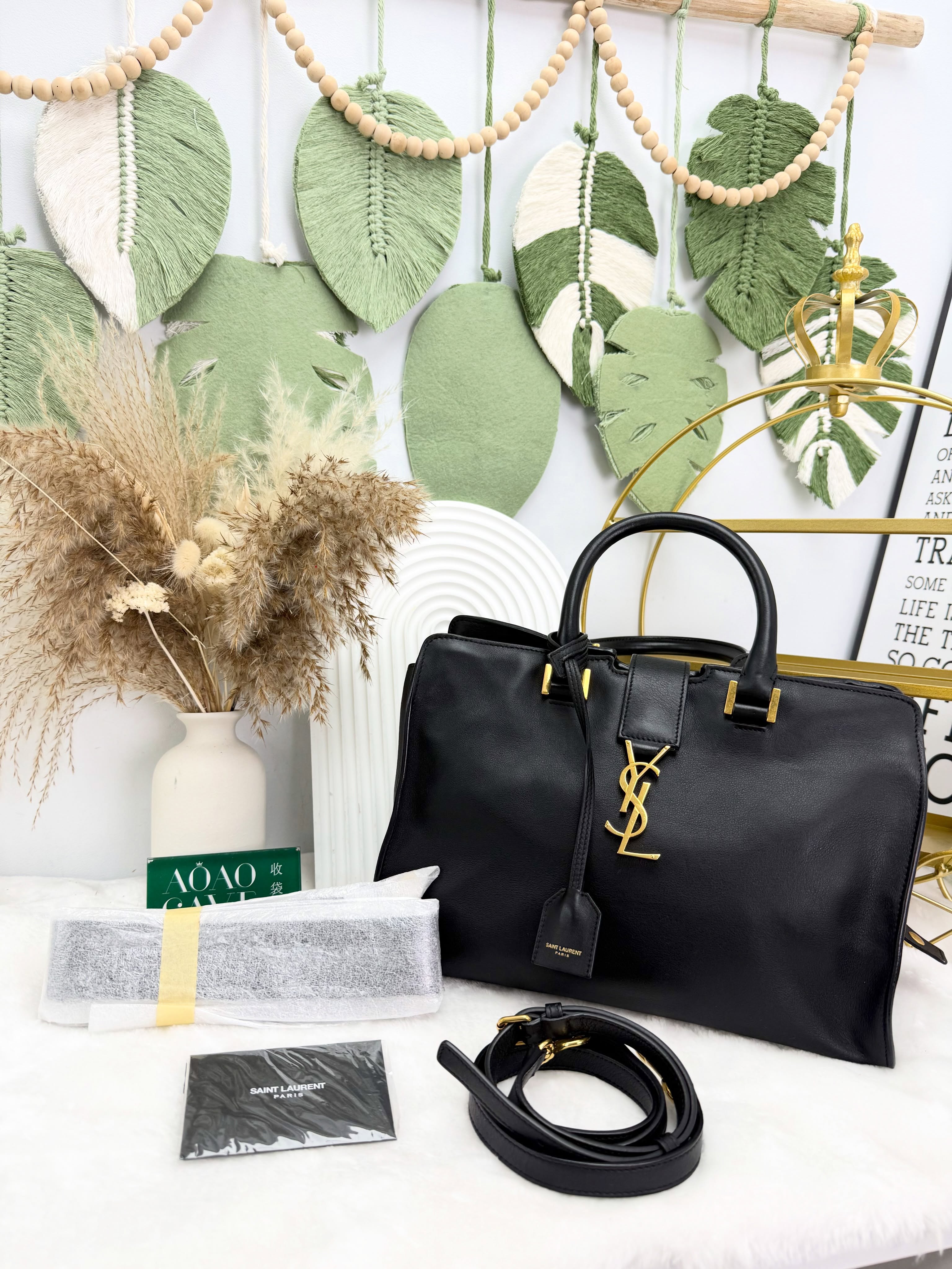 YSL👜 PRE OWNED 🛍️黑金手提包🖤雙肩帶(粗幼肩帶各一) 書仔🖤 