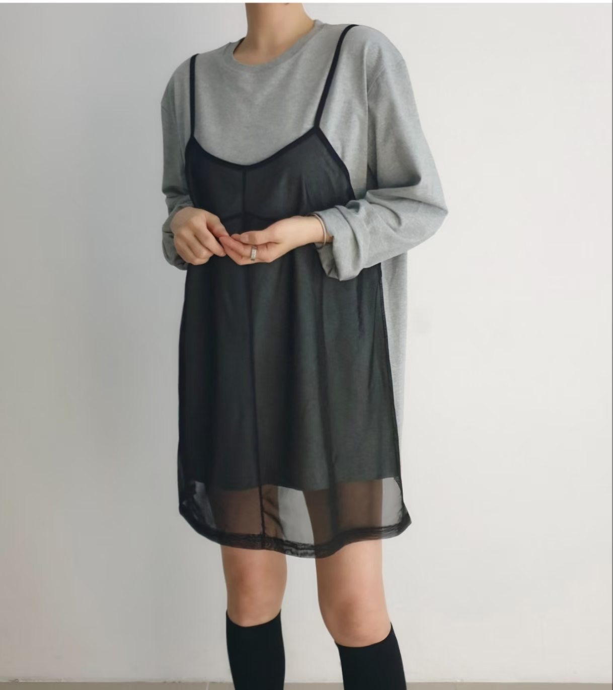 221517 雪紡吊帶tee