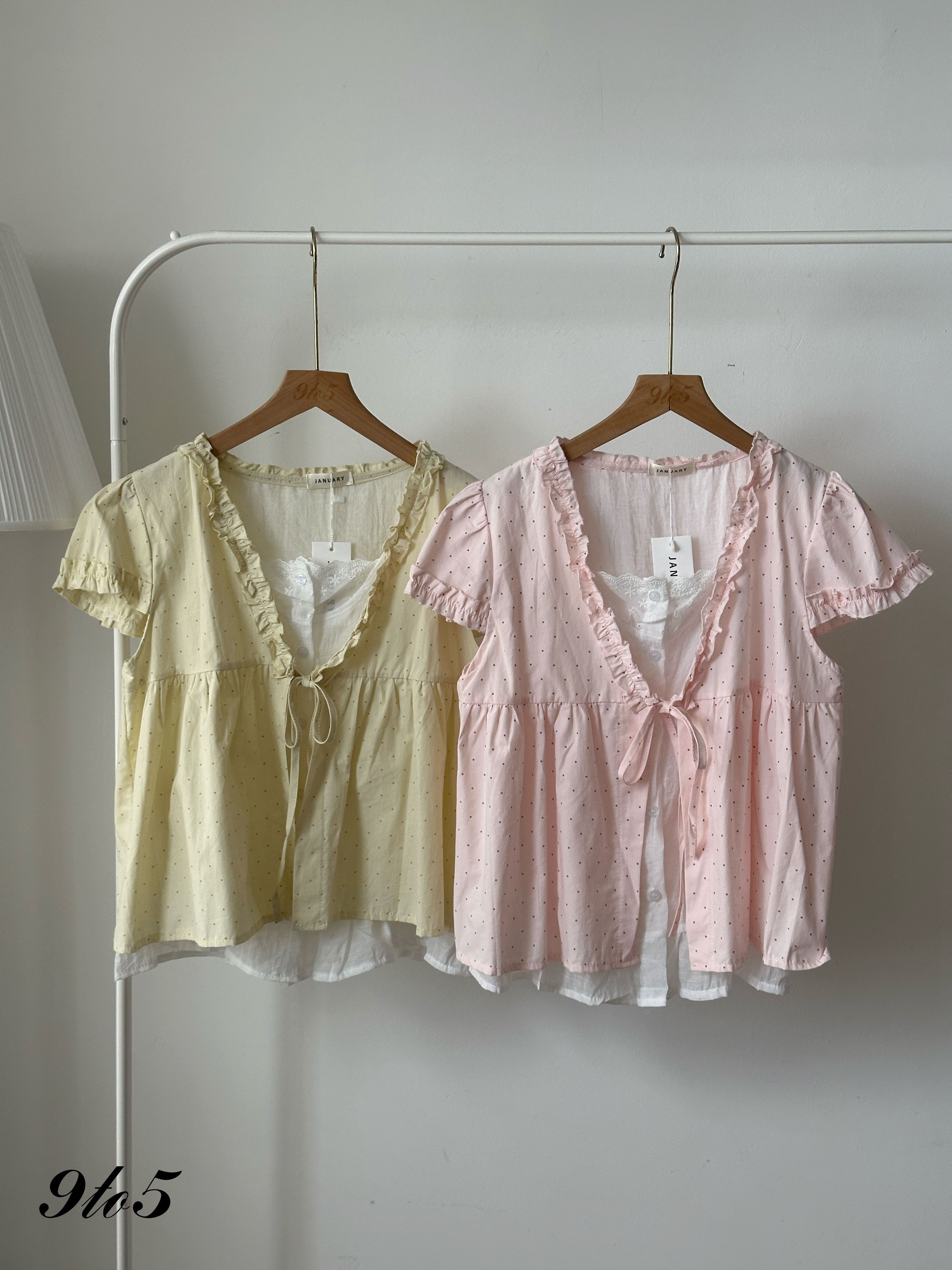 T4258 Fake Two-Piece Ruffle Top - 4 Colors 