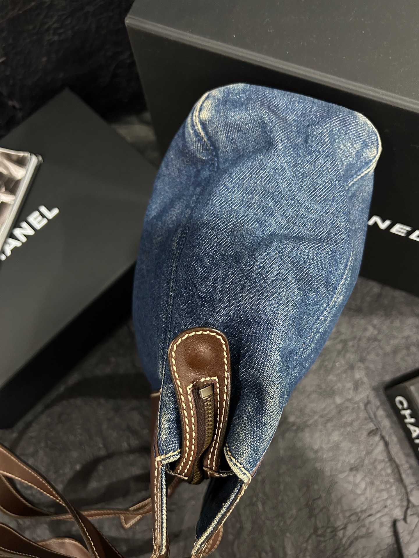 【預訂貨品】Chanel 藍色丹寧牛仔拼皮tote