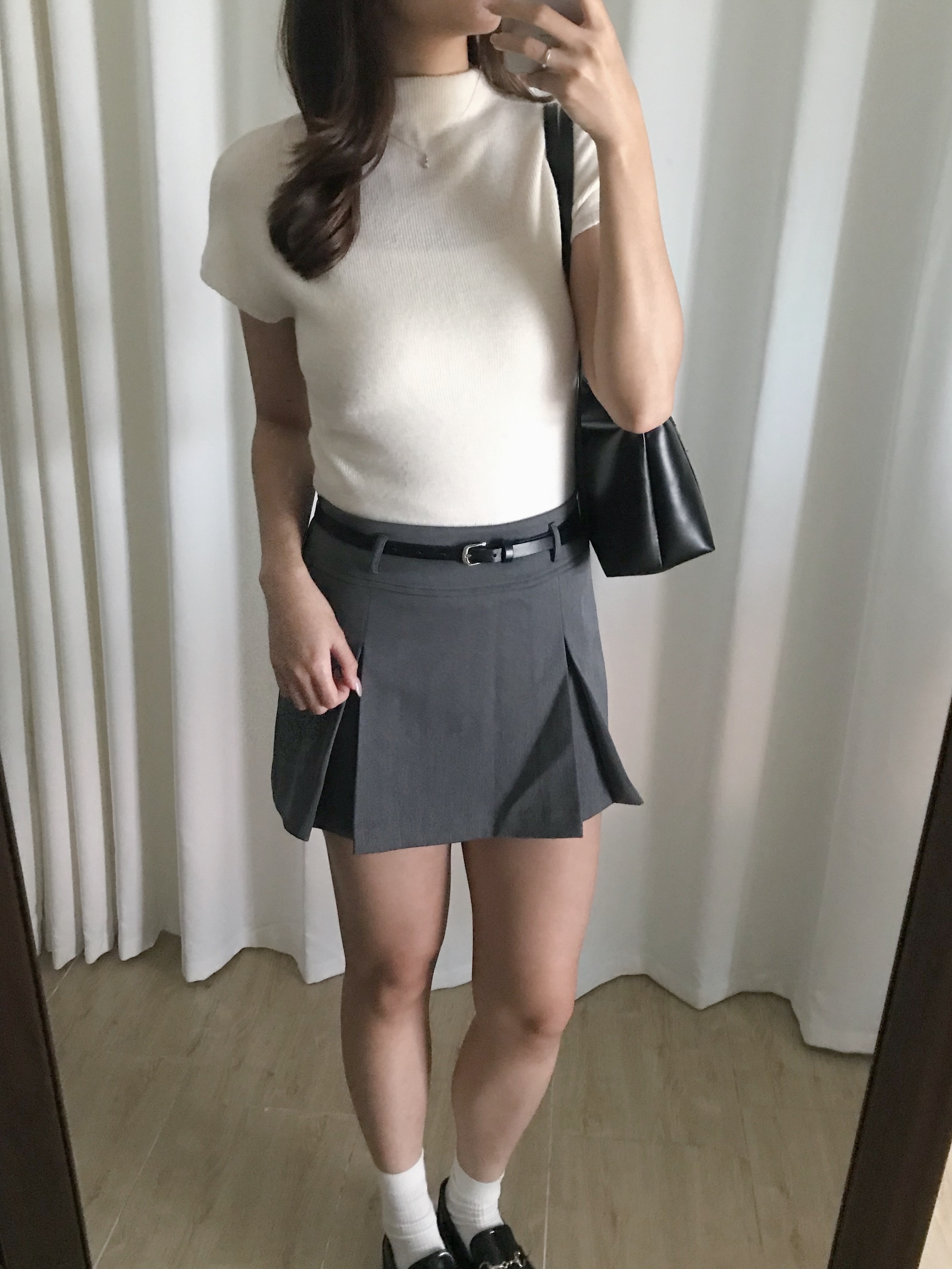 溫柔半高領針織短袖上衣(五色入)