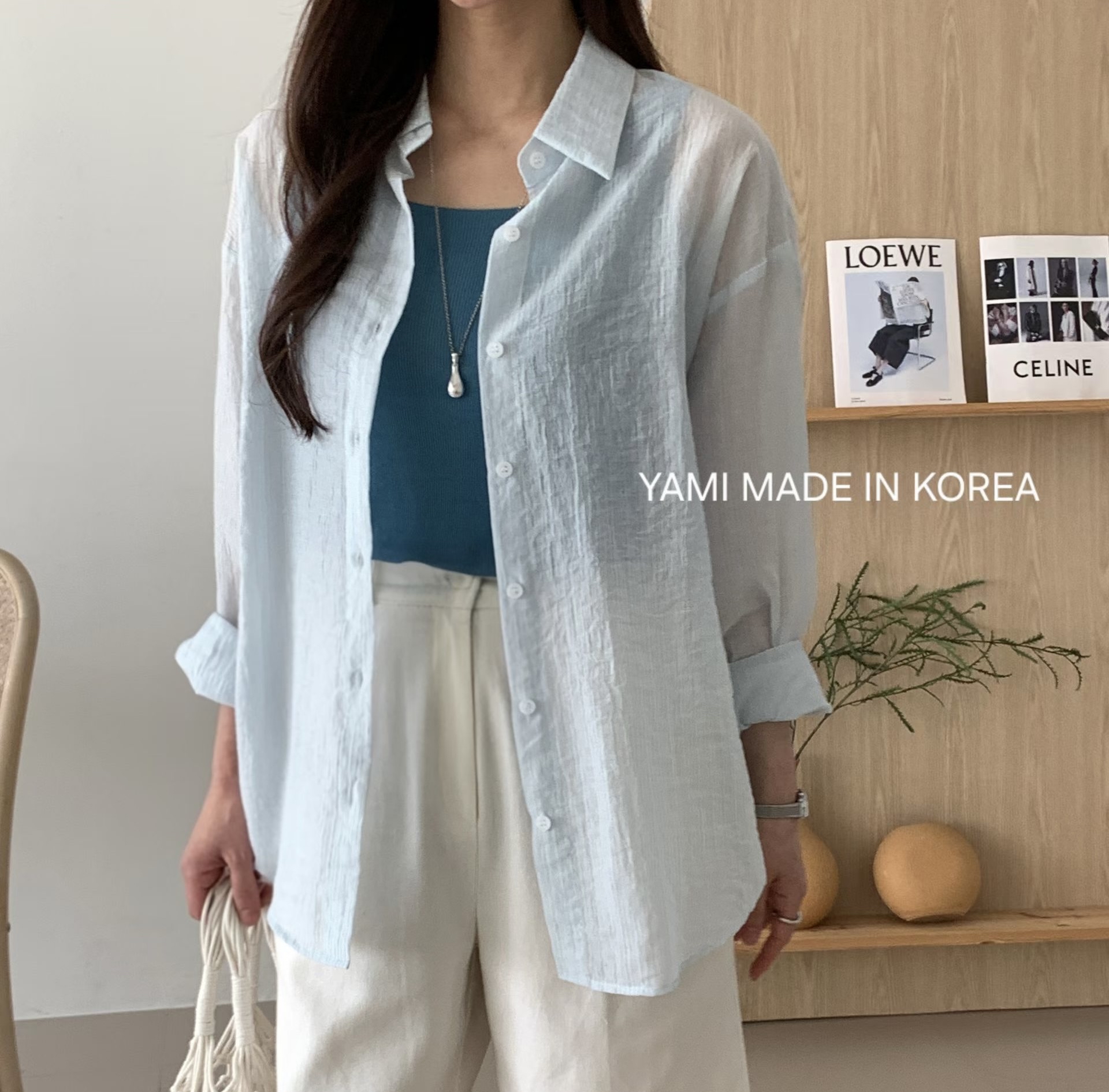 Made in Korea 🇰🇷開胸排鈕恤衫
