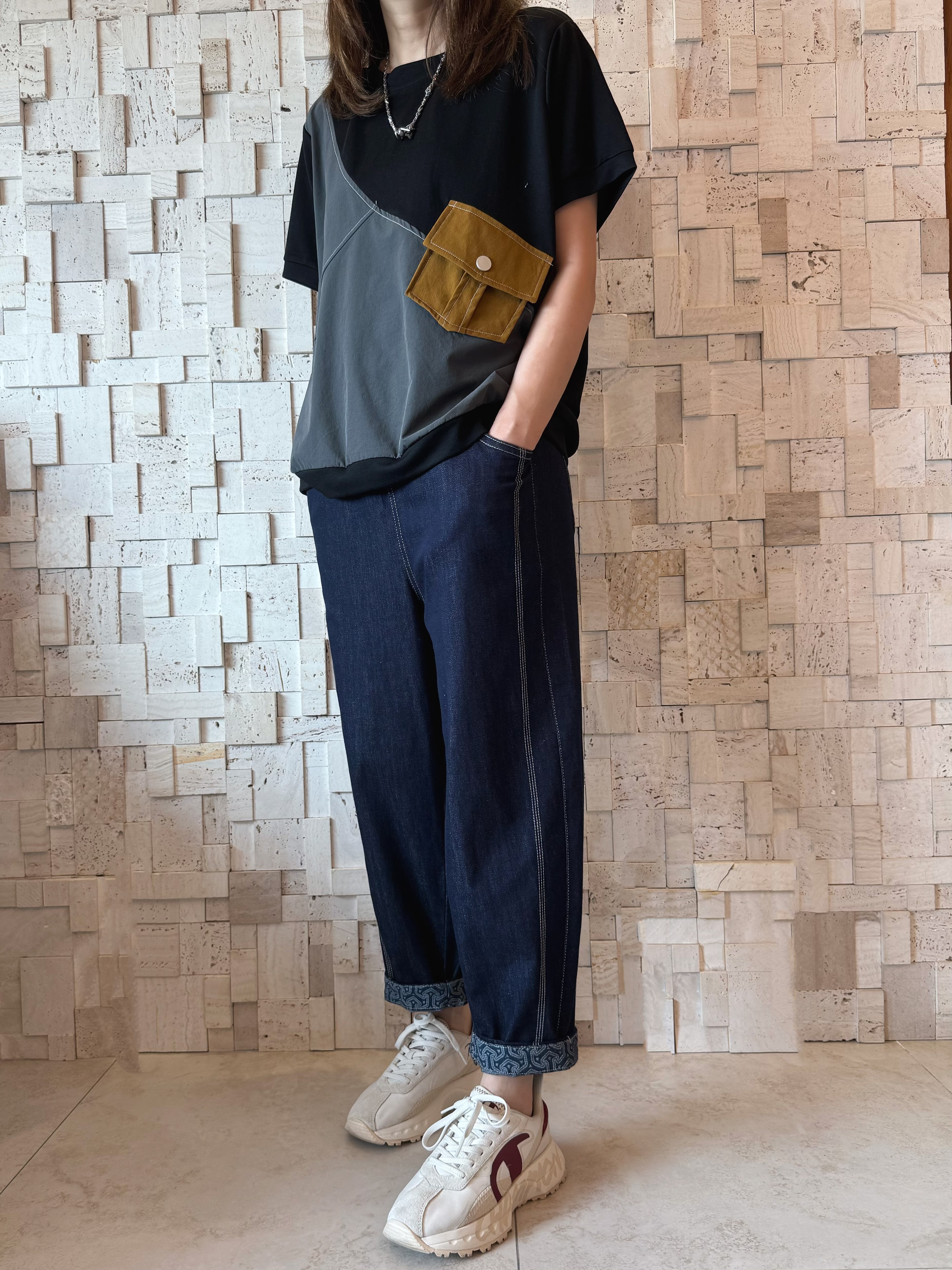 #2089 撞色拼布Top