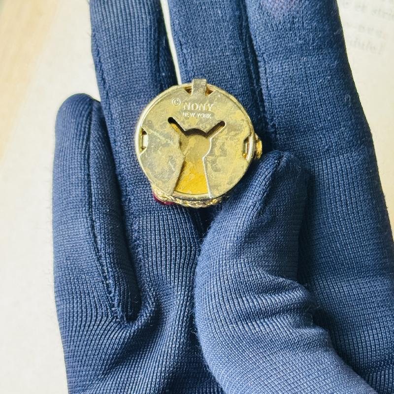 Vintage 1980s Nony New York Colourful Jewel Style Button Cover / Button Clip (MT2095)