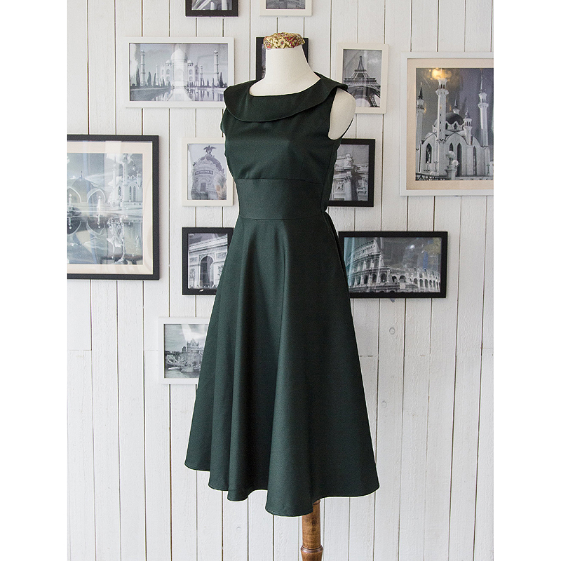 (Custom-Made) Heirloom Cocktail Series - 1950s Style Green Cocktail Dress (FM065)