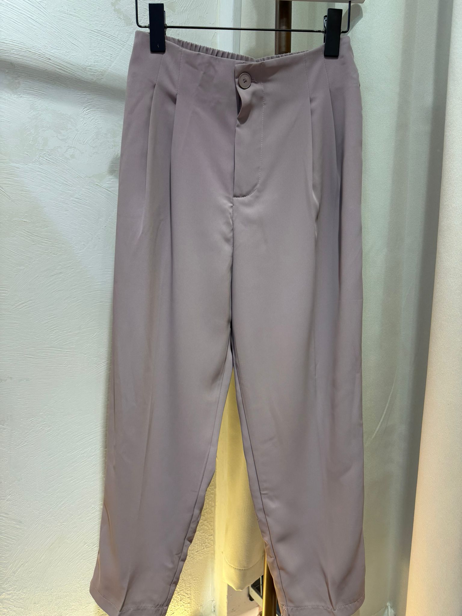 優雅休閒中高腰長褲