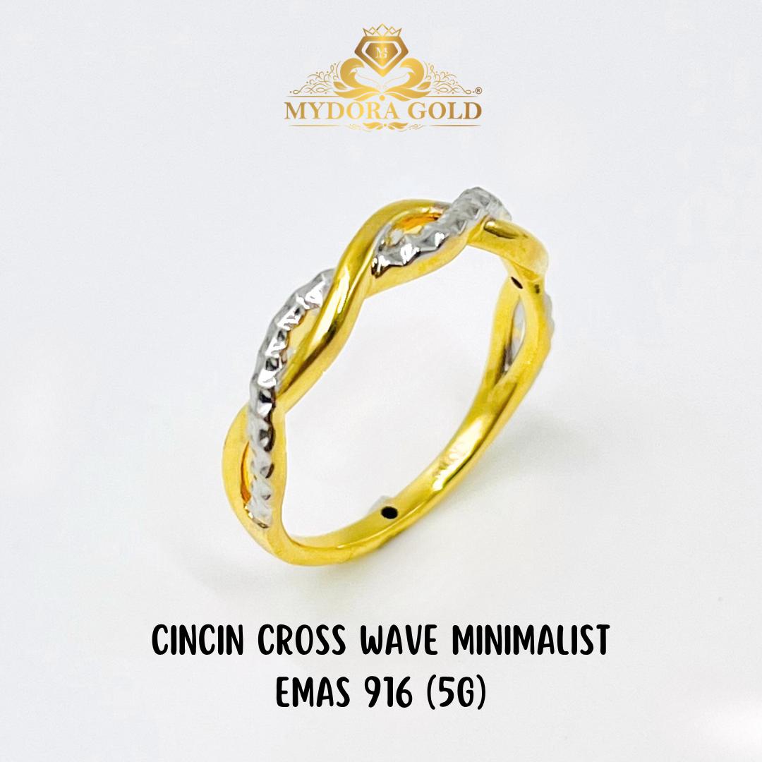 MYDORA Cincin Cross Wave Minimalist (5G) l EMAS 916/22K