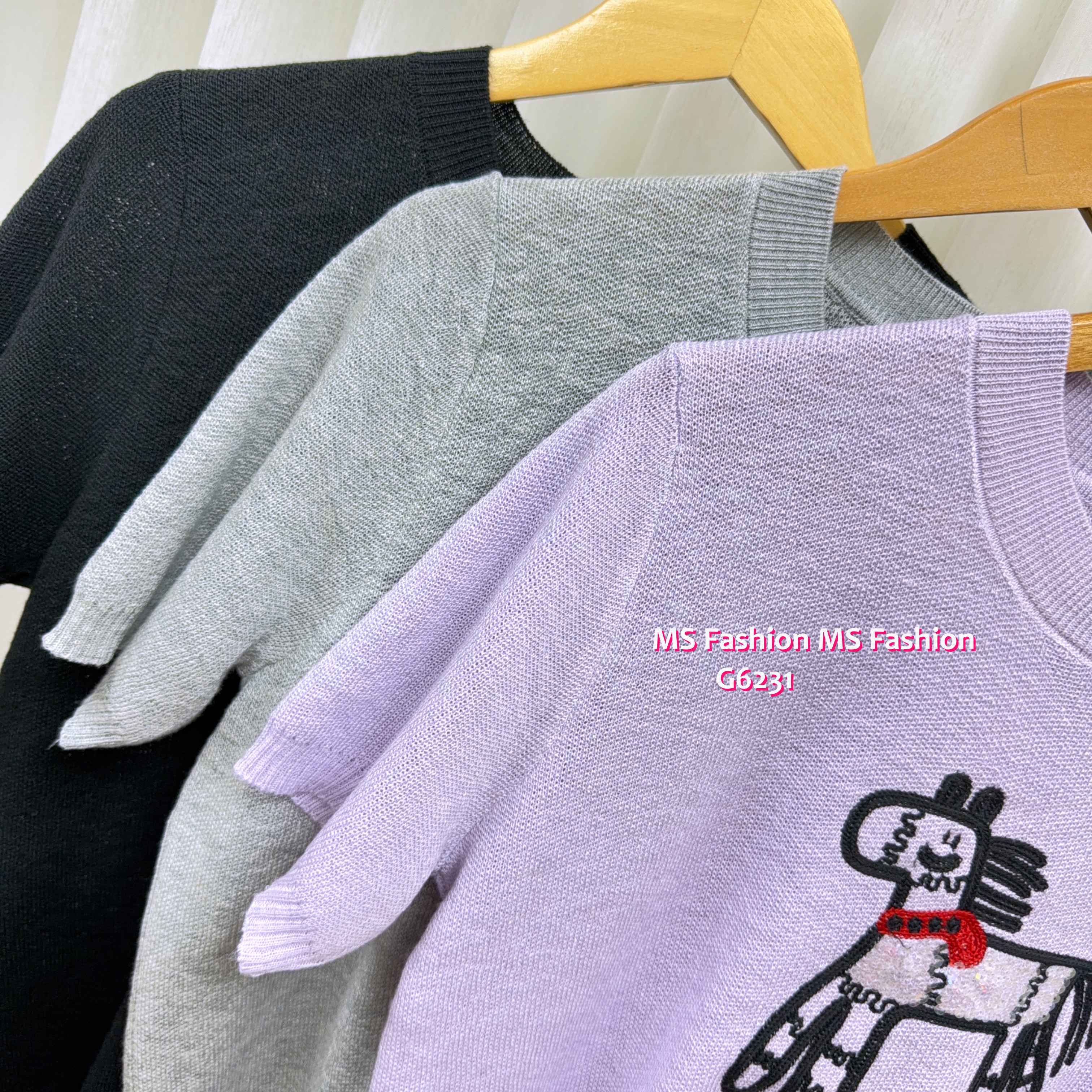 G6231 韓國🇰🇷珠片馬仔針織top