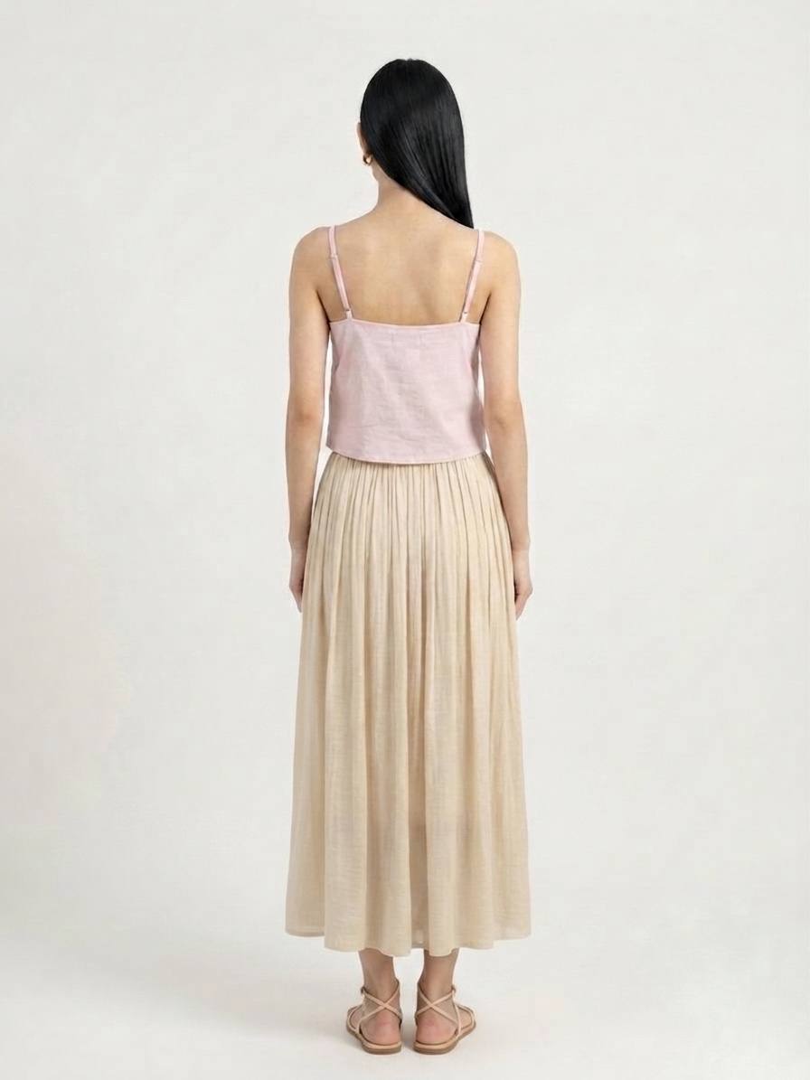 W6831 - Pleated Chiffon Skirt 