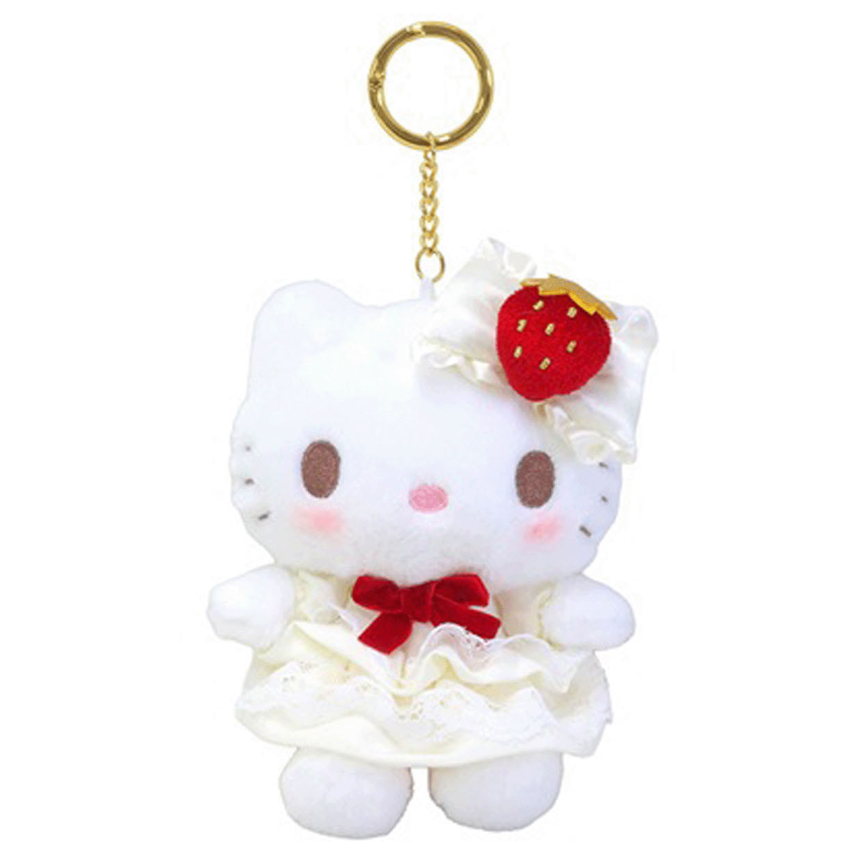 Sanrio - 草莓蛋糕公仔掛飾 (白色Hello Kitty款)