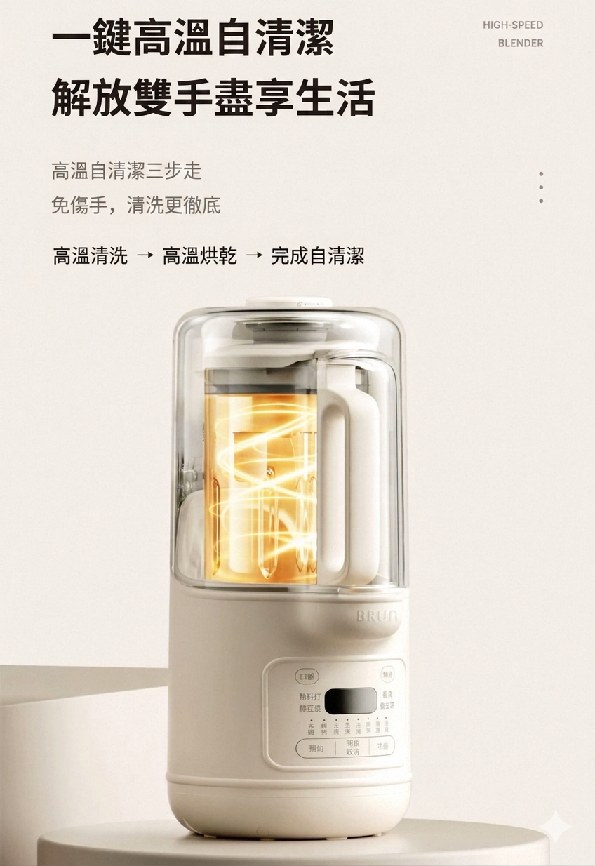  BRUNO 復古美型多功能破壁機 豆漿樹 BZK-PBJ16B01 香港三腳插頭 (預購產品)