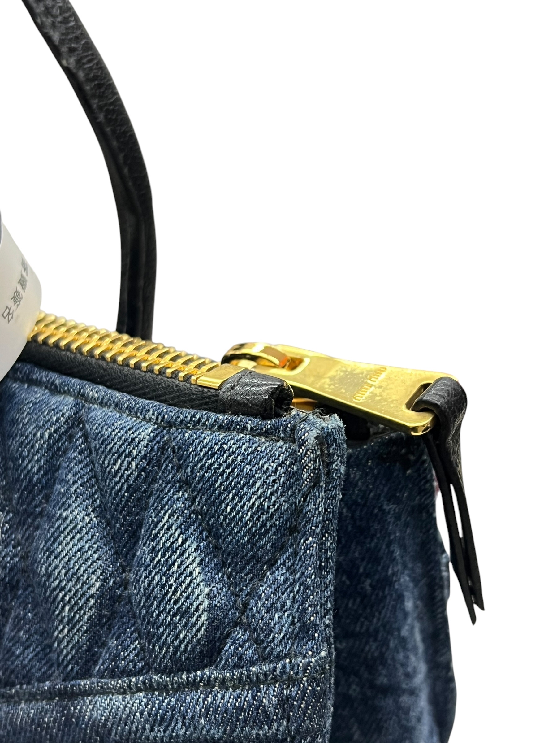 Pre-Owned MIU MIU Matelasse Denim Biker Tote / Product Code: 070726
