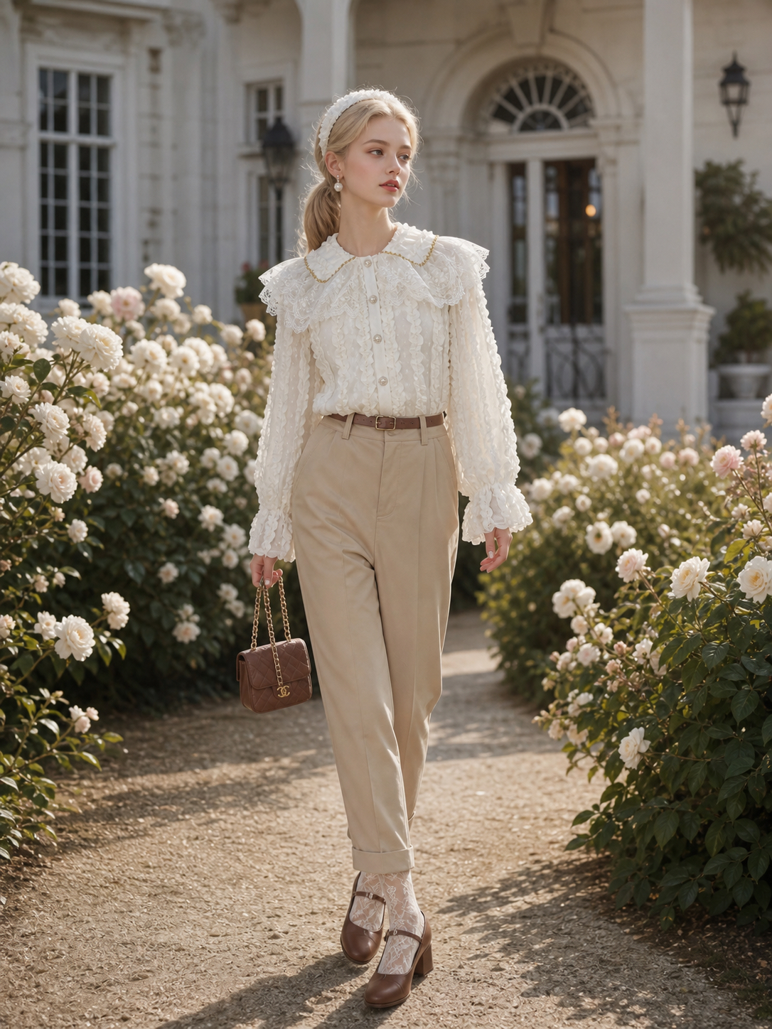 凡爾賽的冬日晨霧 ∙ 重工金絲蕾絲保暖外套式襯衫 Versailles Winter Mist ∙ Gilded Lace Warm Lined Jacket Blouse