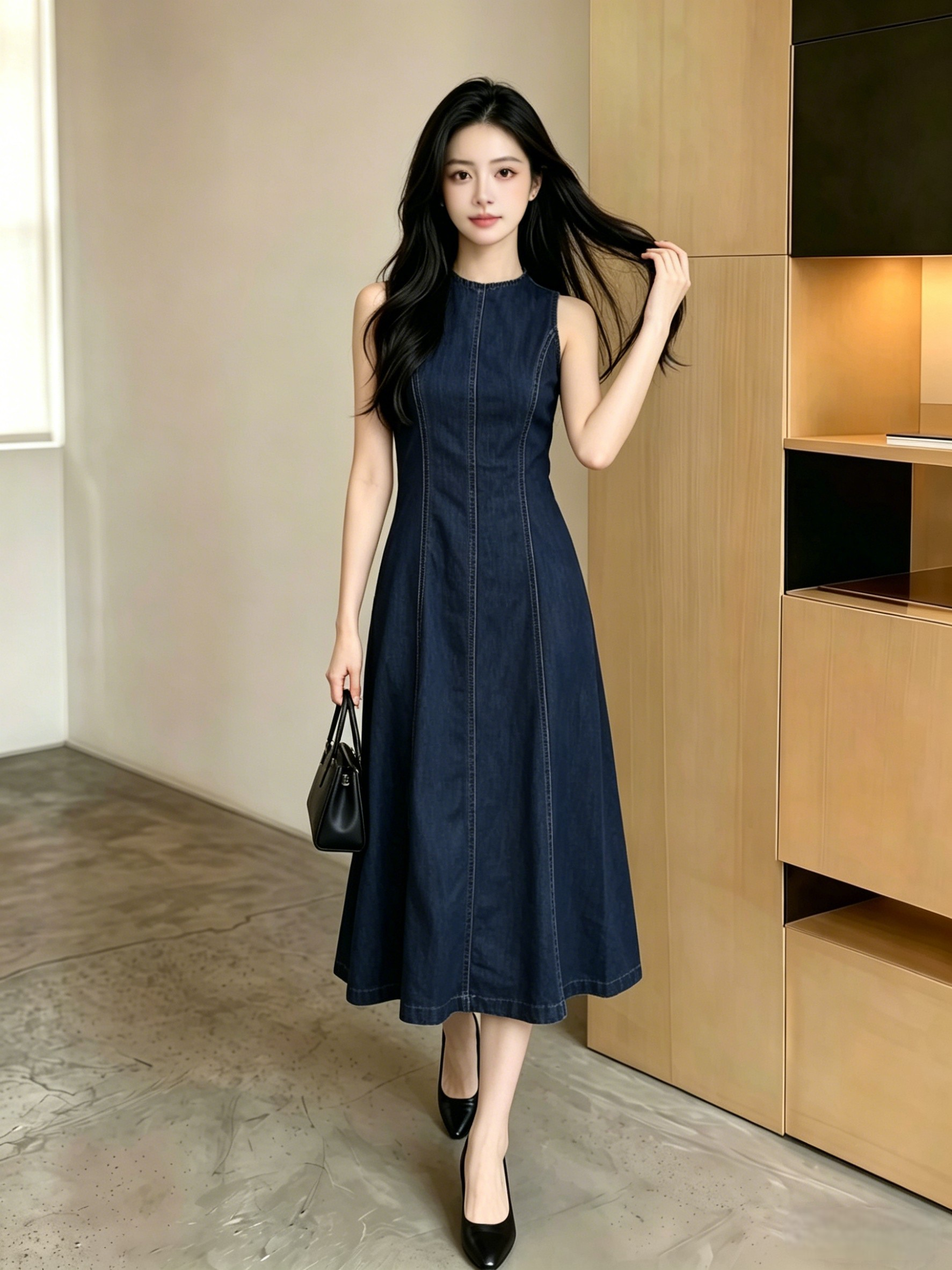 Denim Grace Midi Dress M200