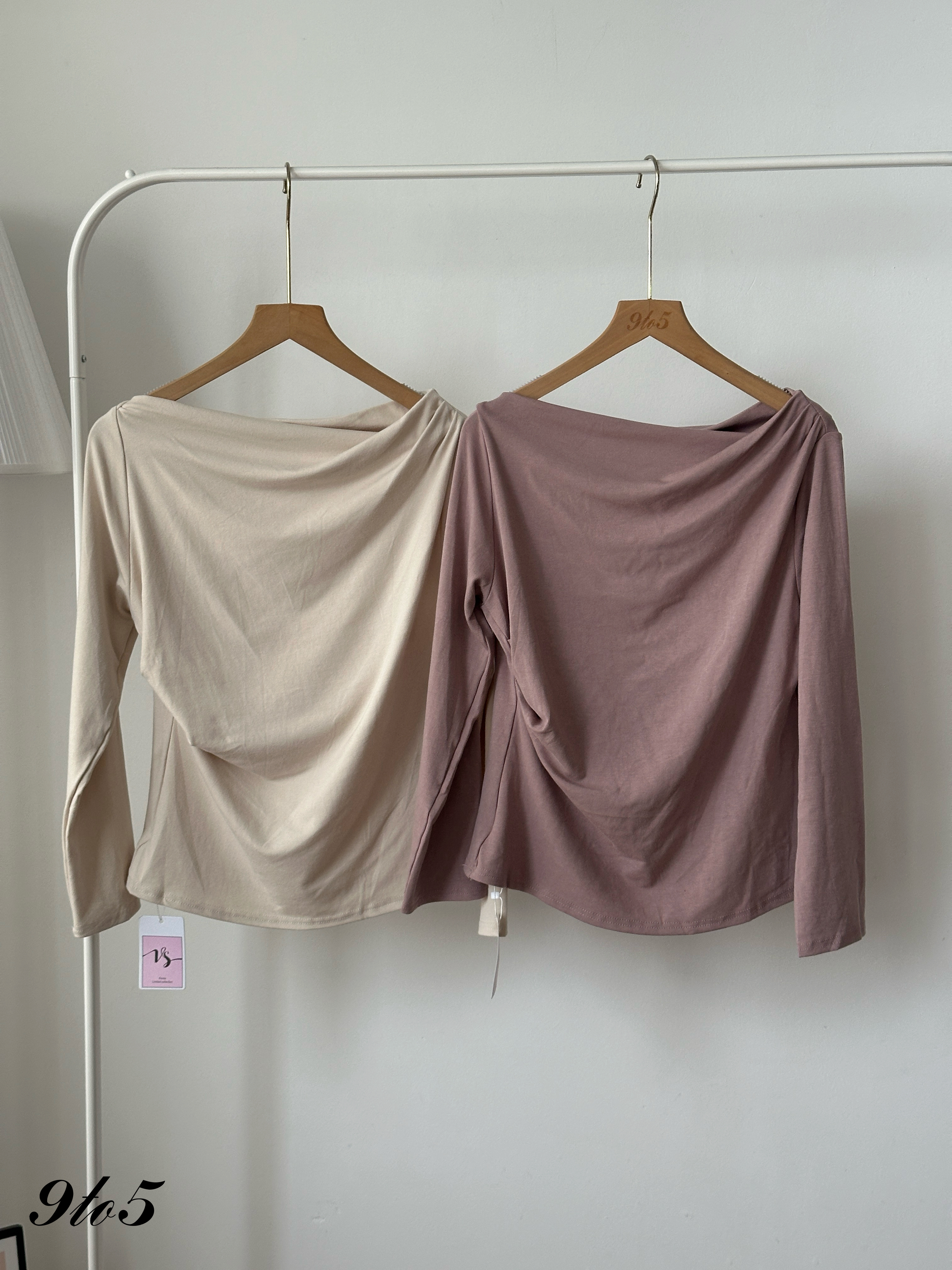T4435 Long Sleeve Boat Neck Top - 4 Colors 