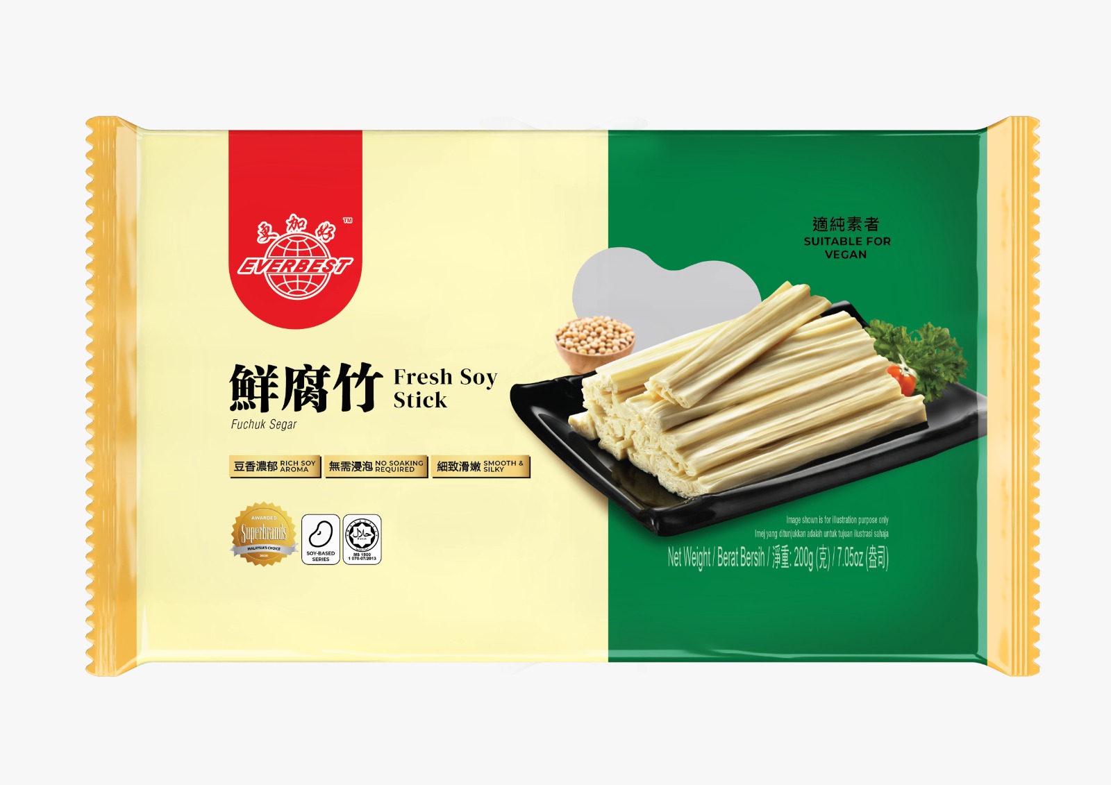 更加好-素鮮腐竹(純素) 200g/ Everbest Fresh Soy Stick (Vegan) 200g