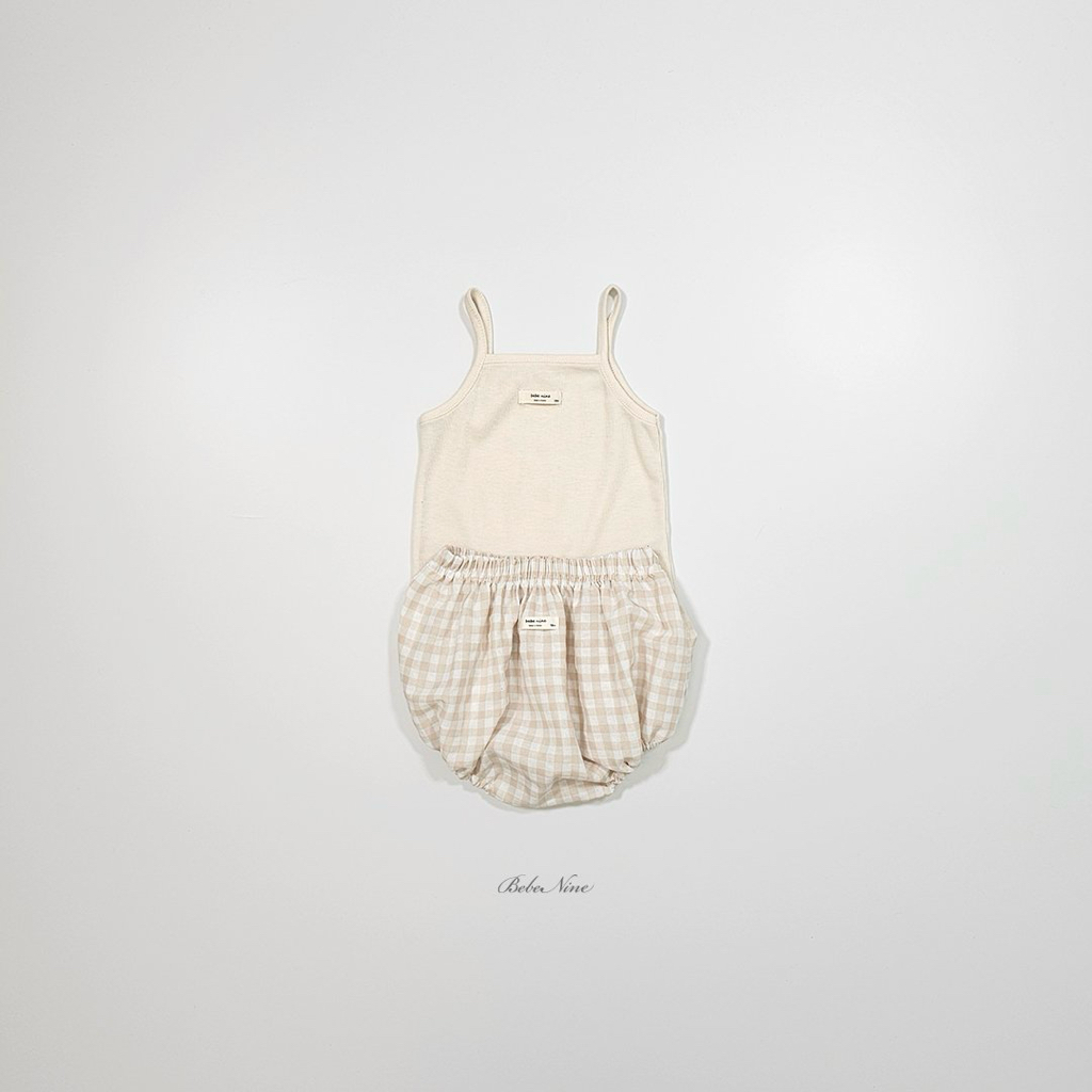 ☀️預訂 韓國直送☀️🇰🇷Bebenine三色標籤吊帶背心格紋上下套裝