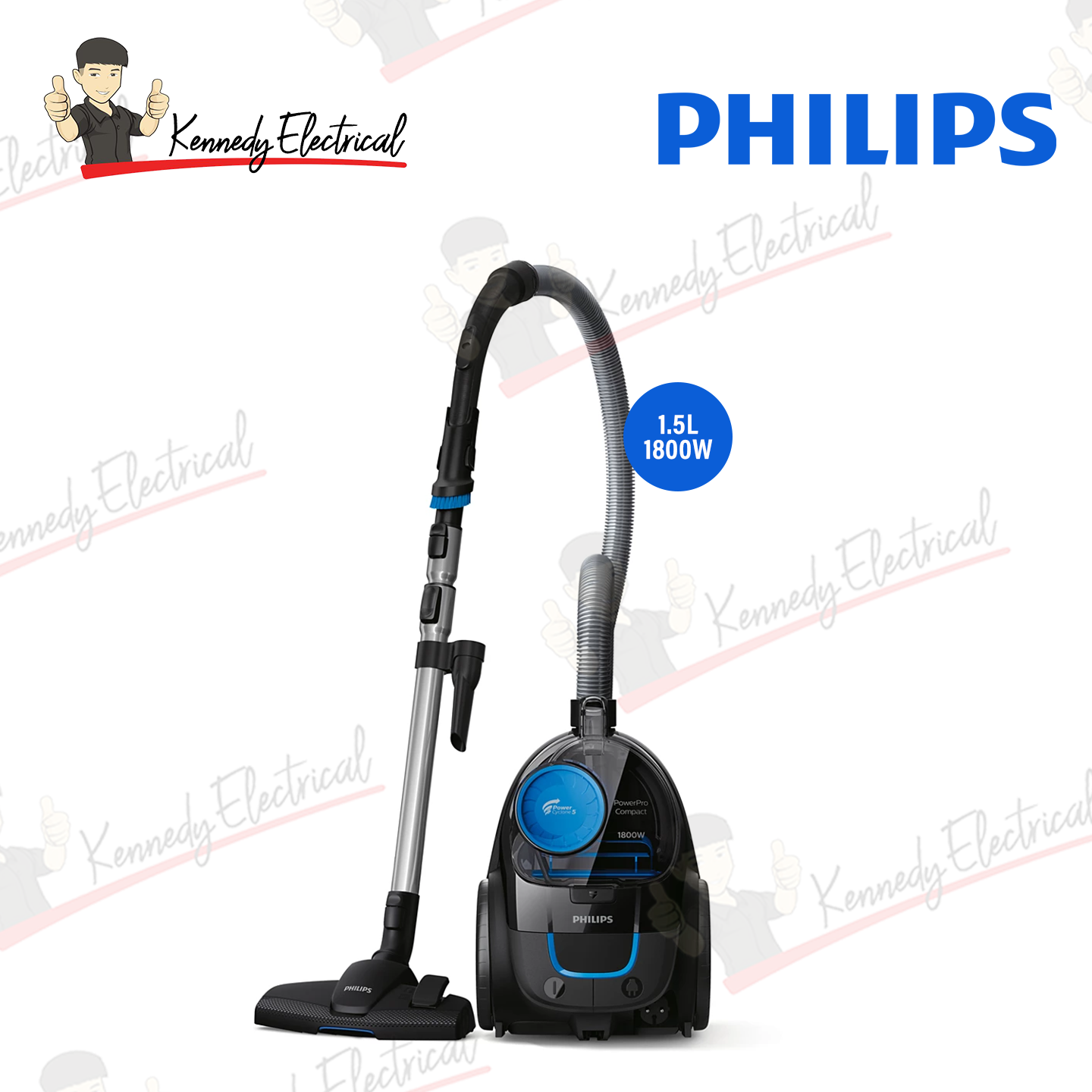 Philips 3000 Series 1800W Bagless Canister Vacuum Cleaner (FC9350/62)