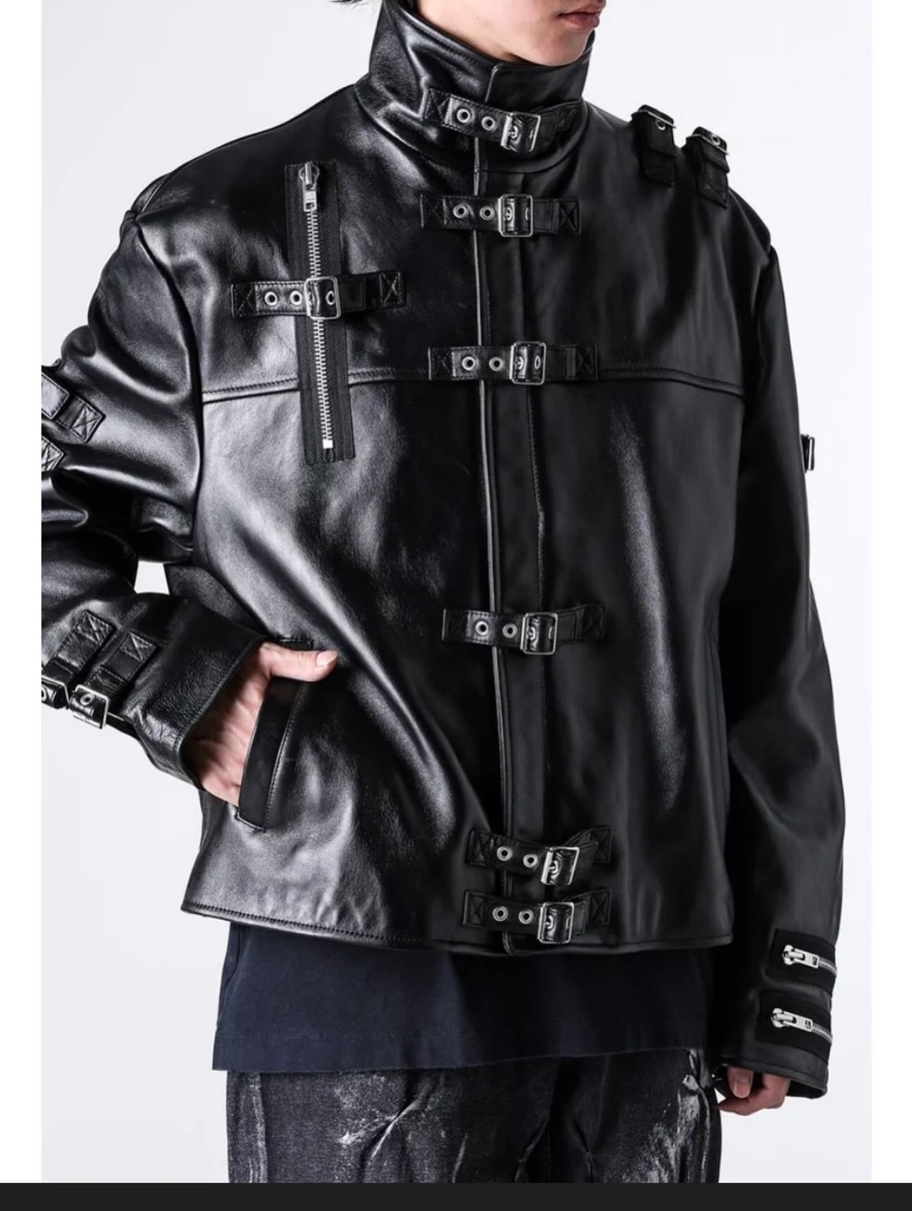 doublet 25AW BUCKLE OVERLOAD LEATHER JACKET size M 99新 限量47件 HKD 6500 長67cm 胸66cm