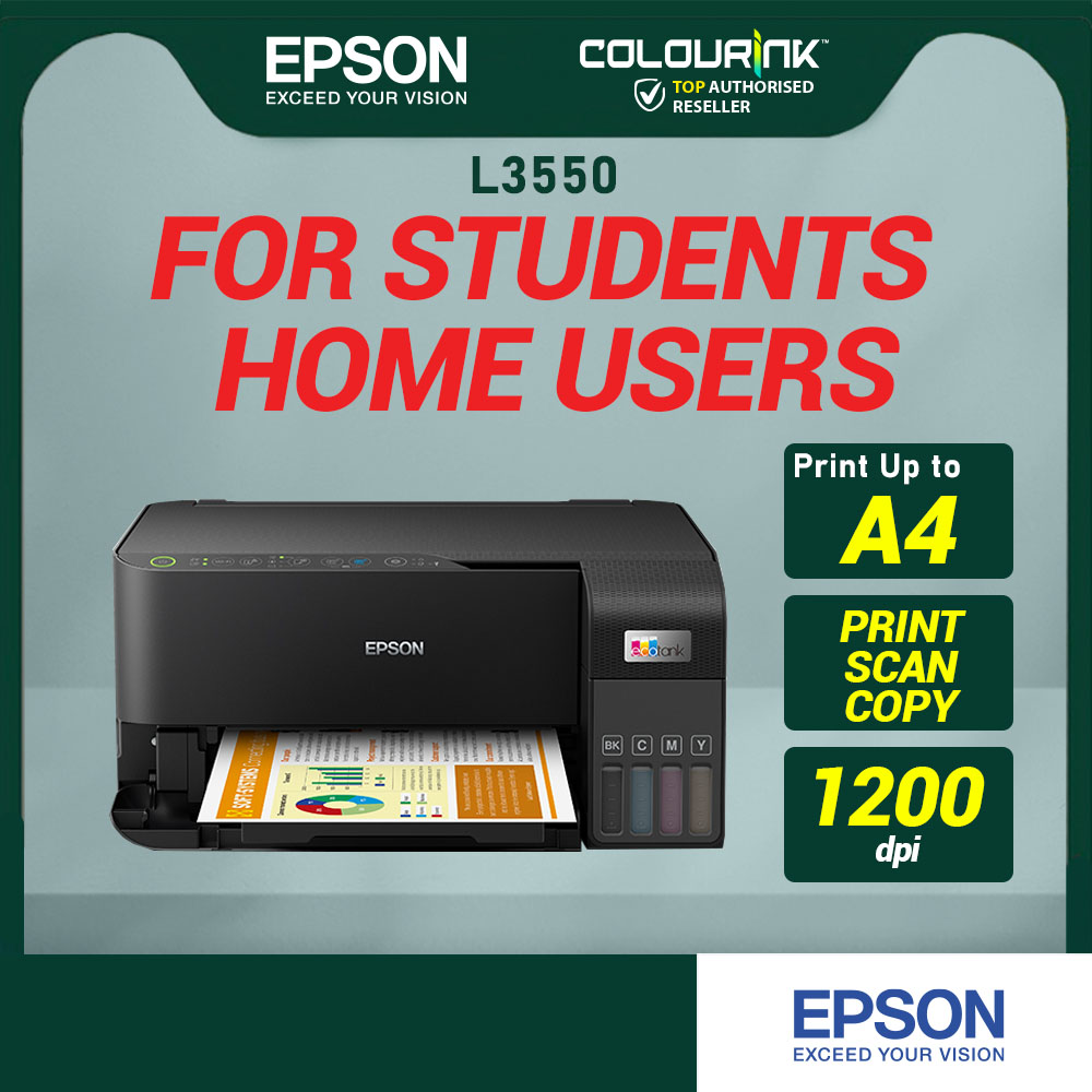 Epson L3350 L3550 A4 3-in-1 Refill Ink Tank Wi-Fi Printer with Original Ink Bottle similar T420w T520w L3150 G3020 L3156