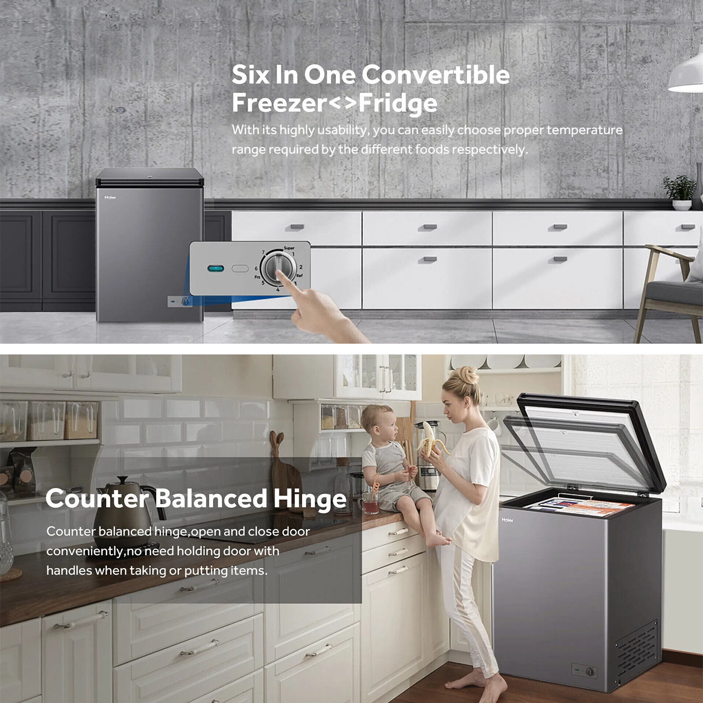 Haier 187L Chest Freezer Stainless Steel (HCF-187MSS)