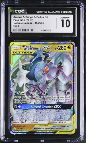 CGC 10 Arceus & Dialga & Palkia GX Cosmic Eclipse 156/236
