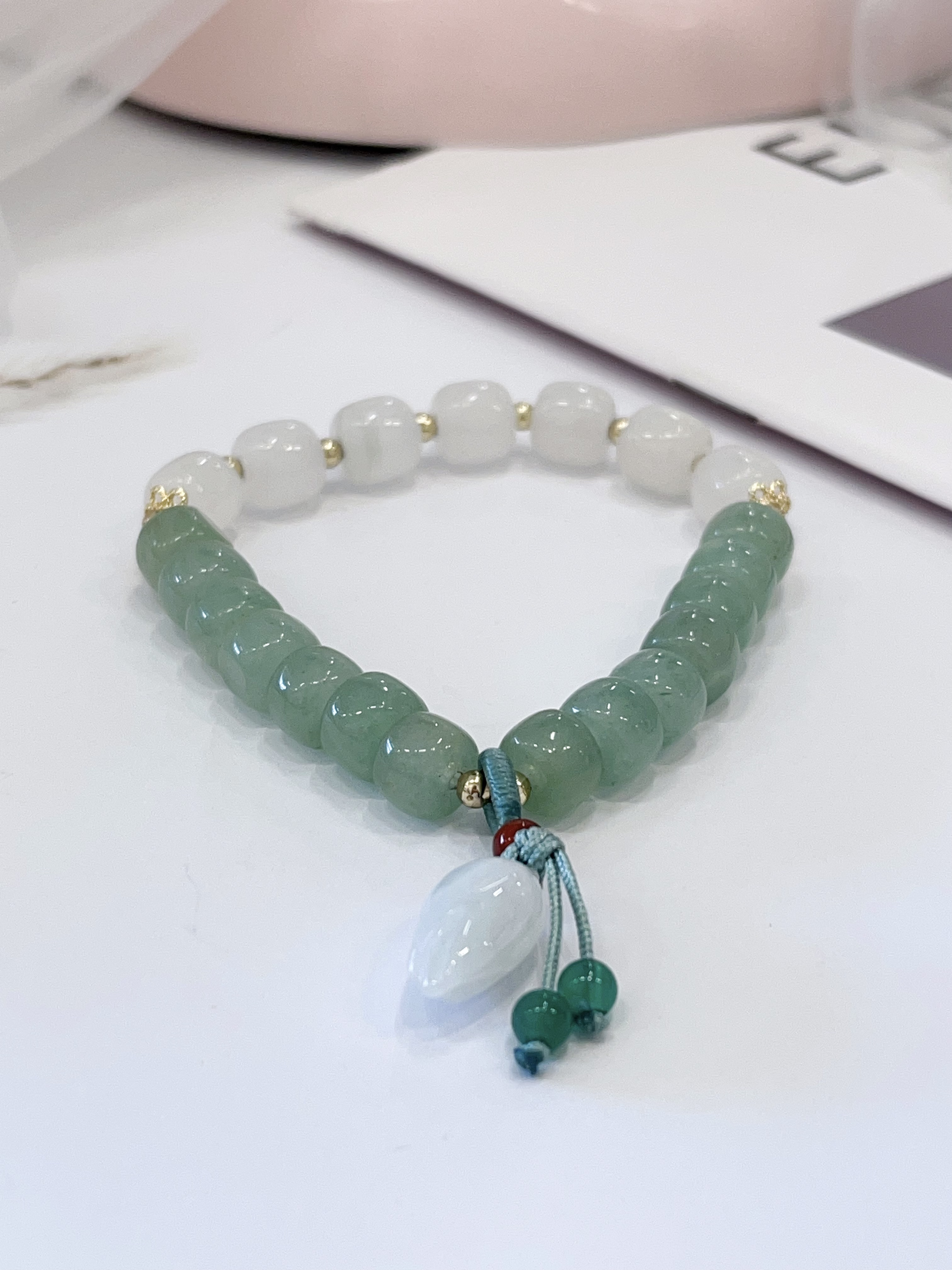 🤍💚 和田白玉 × 和田绿玉手串 Hetian White Jade & Hetian Green Jade | 8mm