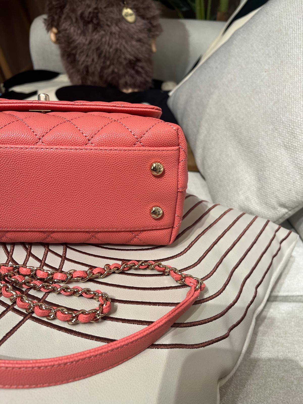 全新Chanel coco handle small 荔枝牛皮晶片 100%Authentic ,全新貨品 ✅收據副本✅晶片✅塵袋✅Box