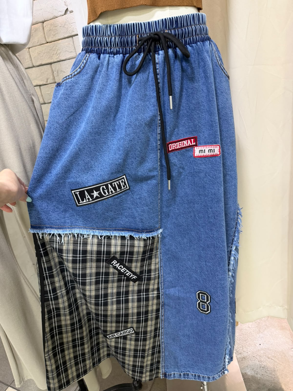 韓版拼接牛仔裙