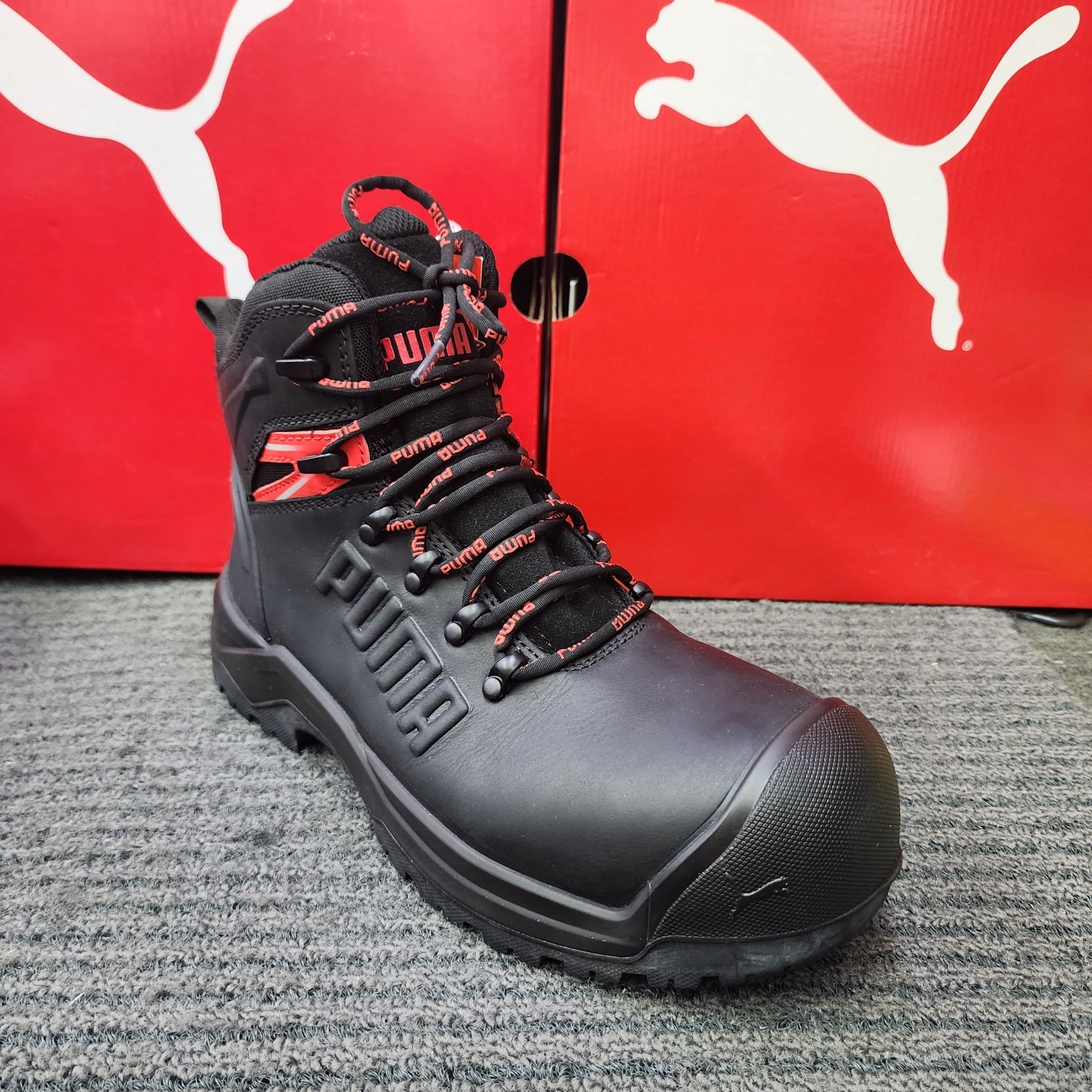 PUMA Safety Shoes 63.274.0 Iron Black Heavy Duty sole Mid Cut 632740 for Oil and Gas