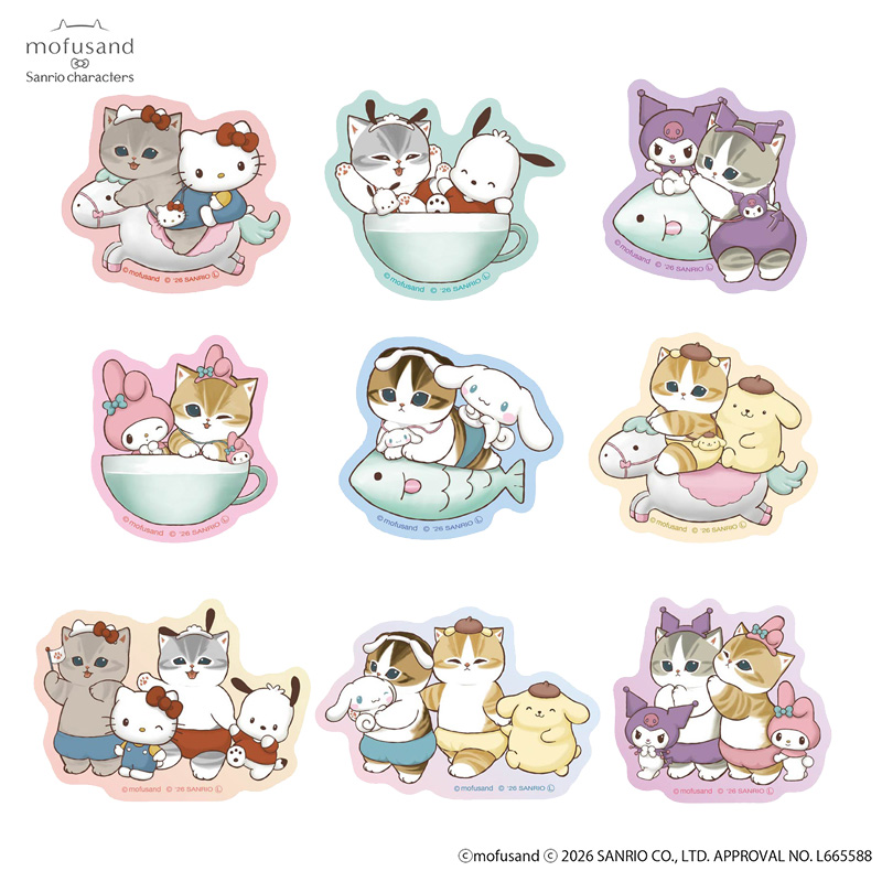 日本預訂📍Mofusand貓貓 x Sanrio系列第三彈 - 電話貼紙 17/4日本開售
