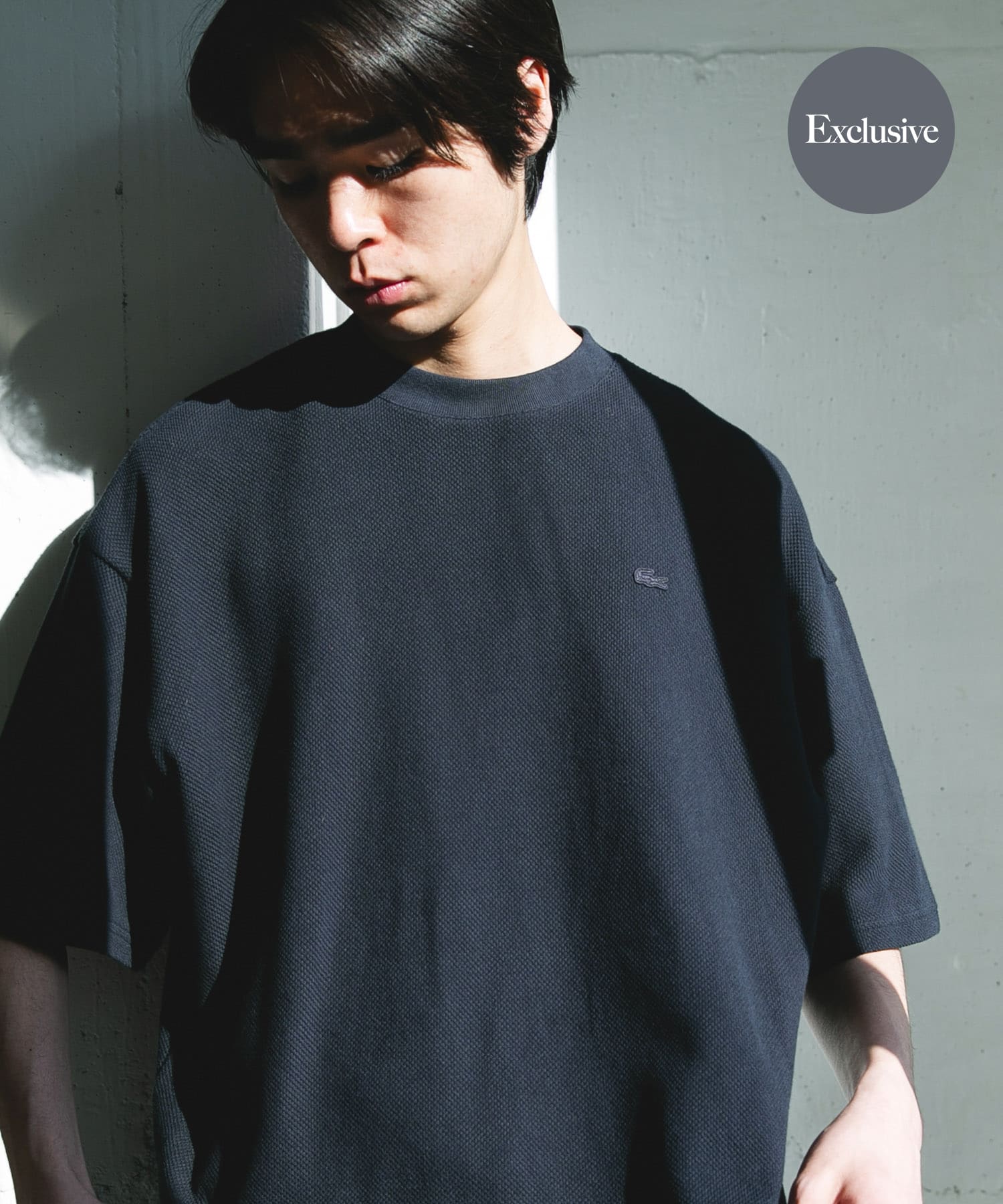 LACOSTE×DOORS THICK PIQUE ROUND SHORT-SLEEVE