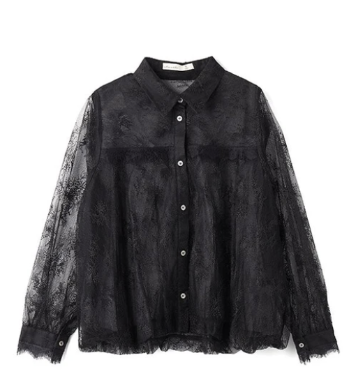 華麗蕾絲襯衫 - 2026 流行穿搭  蕾絲襯衫 春夏時尚穿搭 優雅日常 柔軟舒適 易於配搭 日本直送   #JP-I-260028