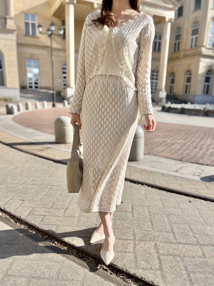 The Lacie Cardigan Set (Ivory)