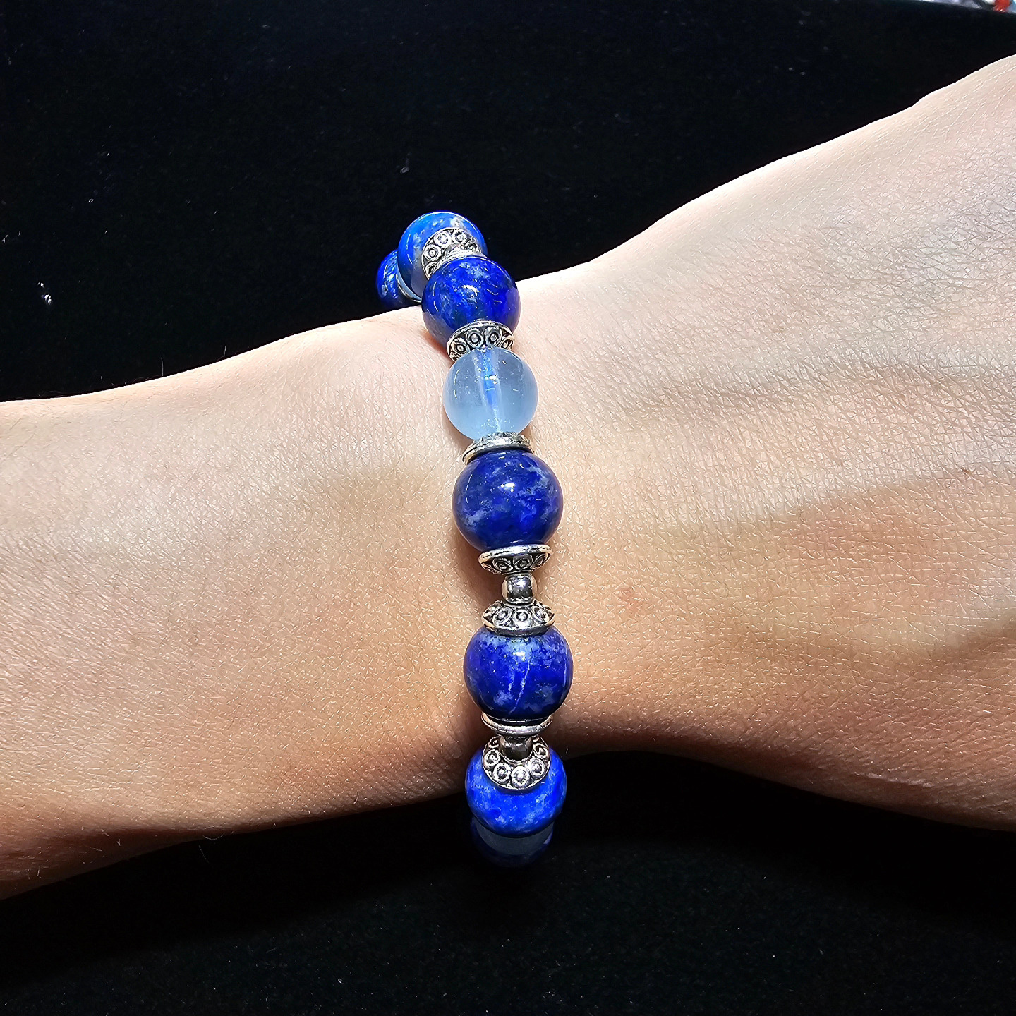海藍寶青金石藏銀手鏈