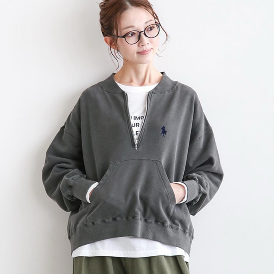 日系復古洗水色衛衣