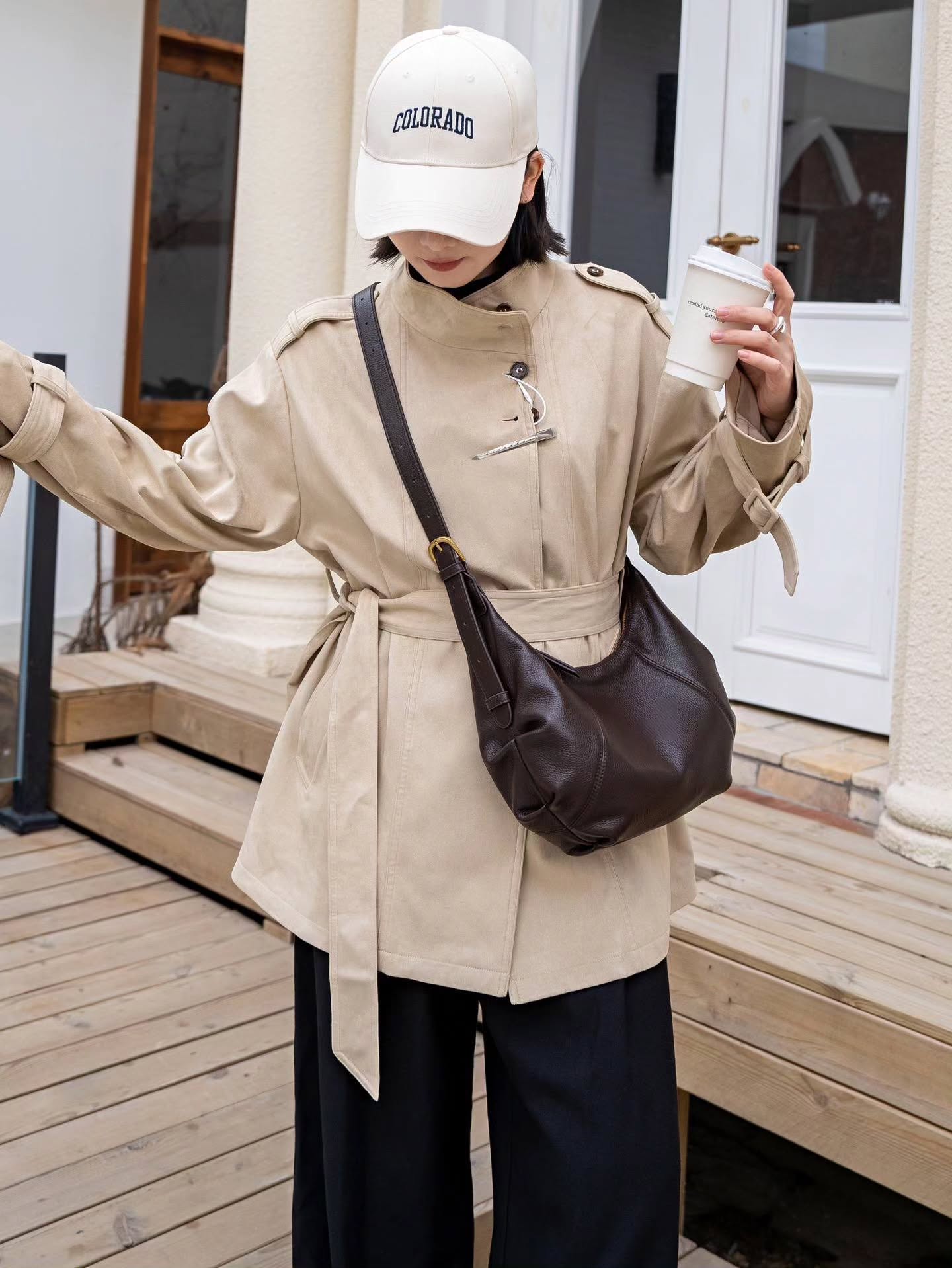 1107# 韩系小众设计复古牛角包🇨🇳