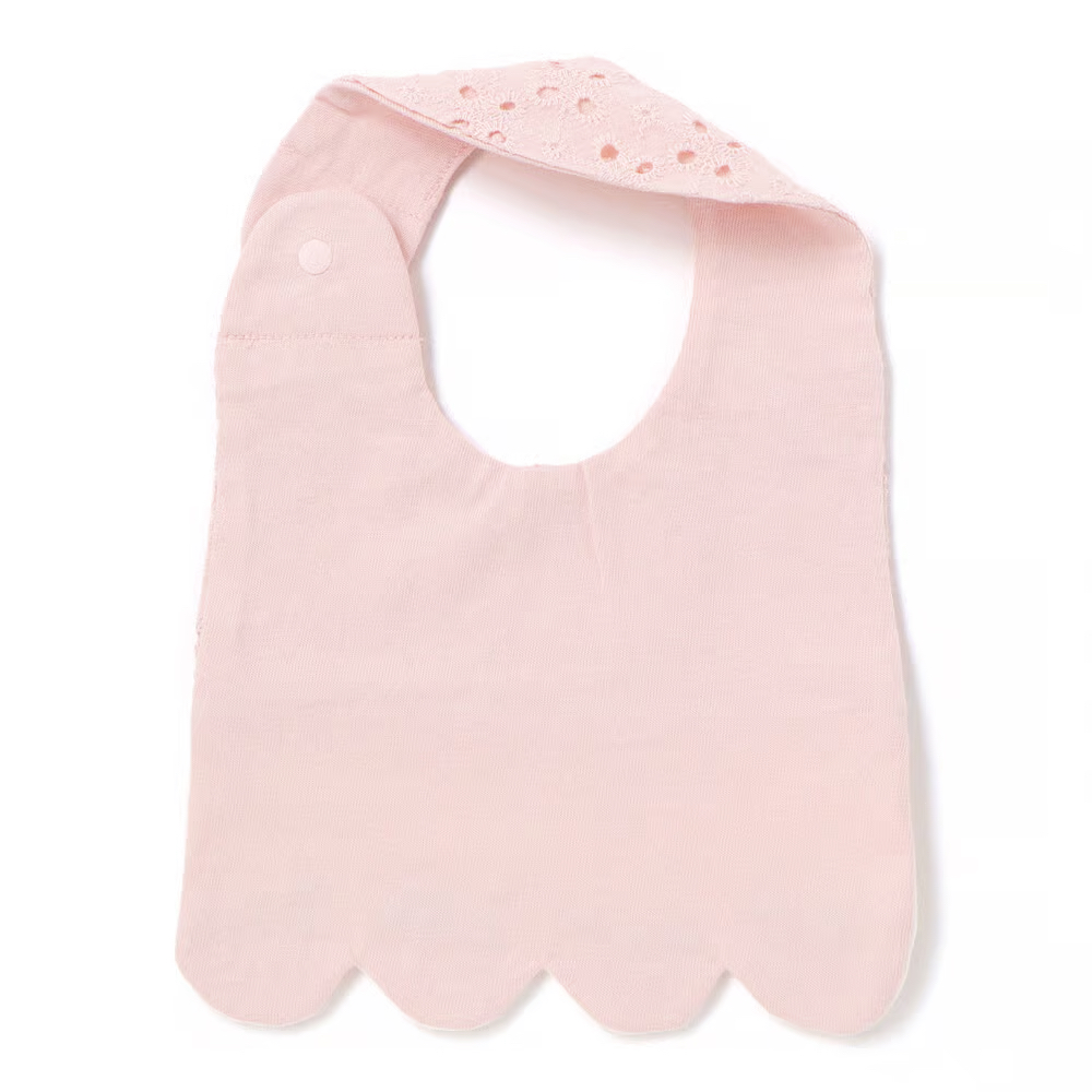 🇯🇵預訂 日本直送🇯🇵Slap Slip Baby兩色通花梯形絲帶蕾絲刺繡圍兜