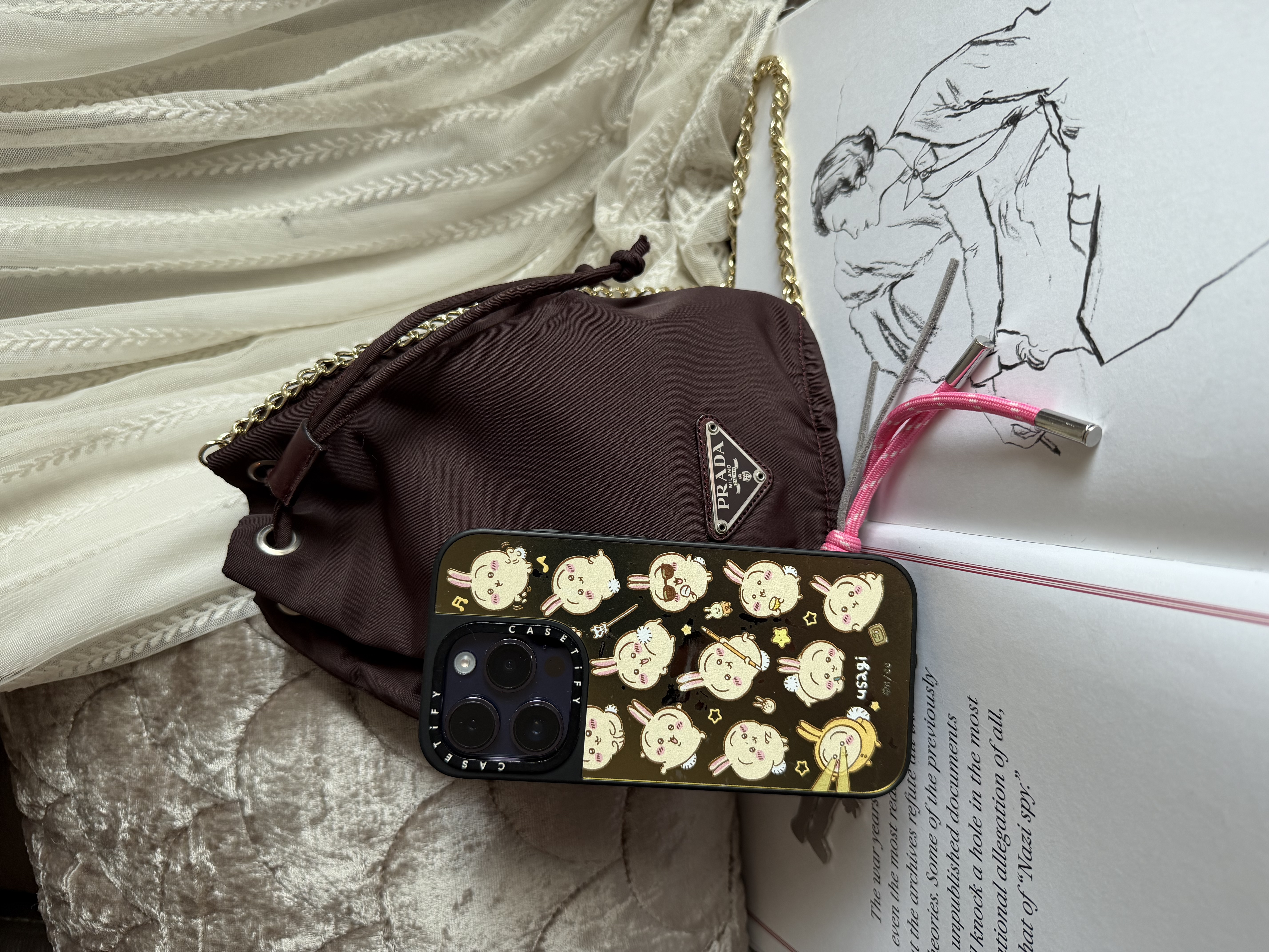 Vintage Prada burgundy Bucket