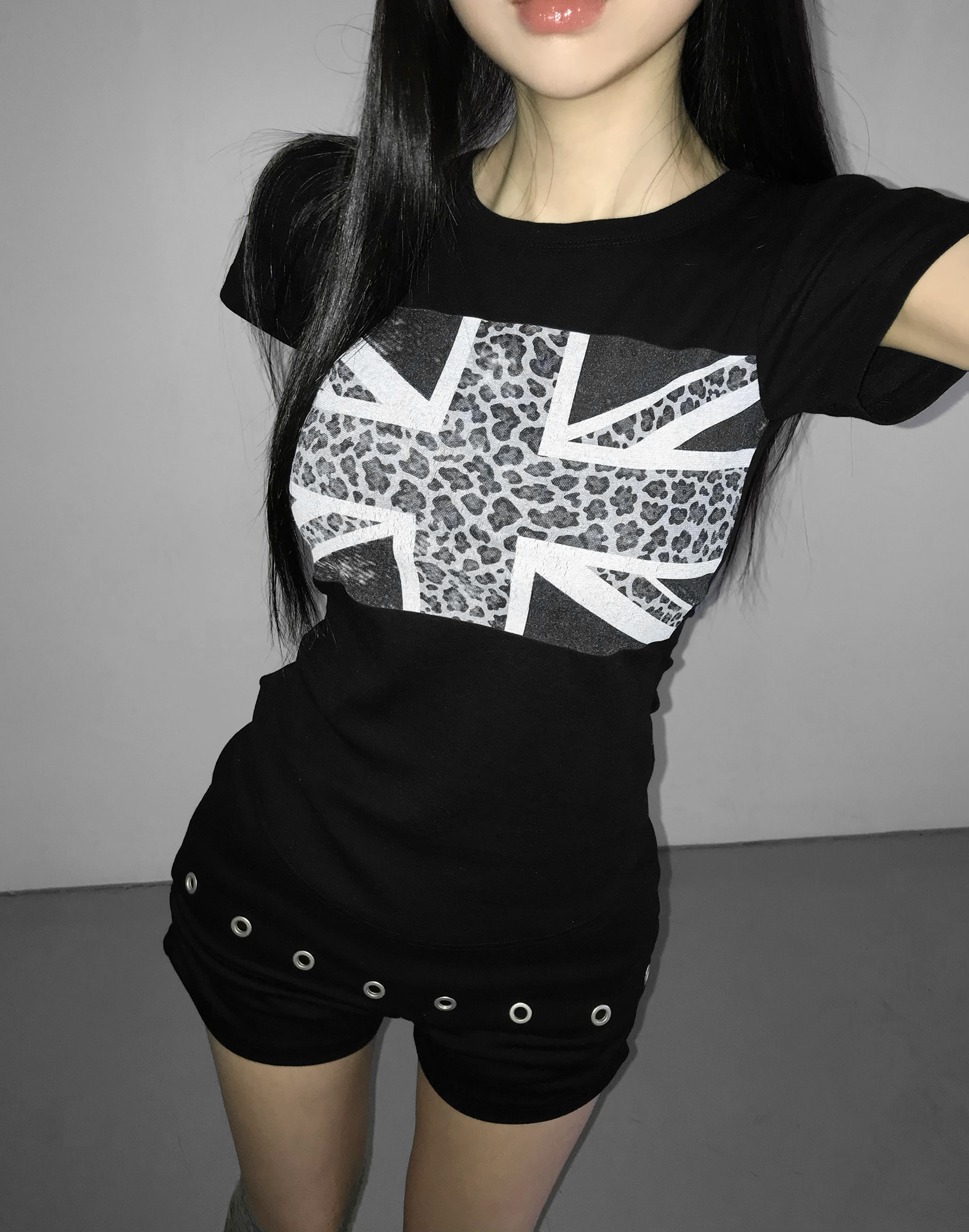 Studded Foldover Mini Shorts